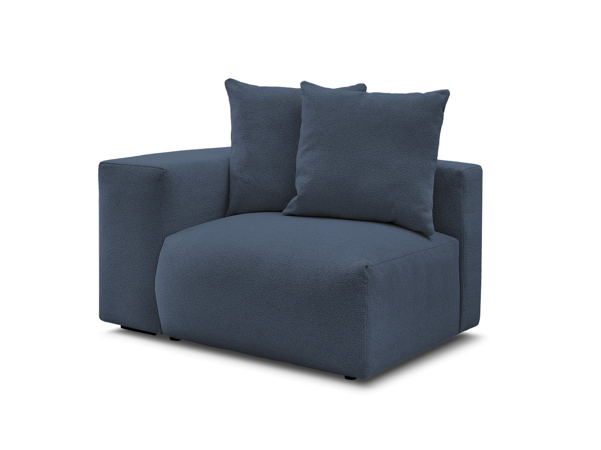 Bobochic Voltaire Sofamodul 1-Sitzer 130 × 100 cm Melange-Stoff Dunkelblau Ecke links