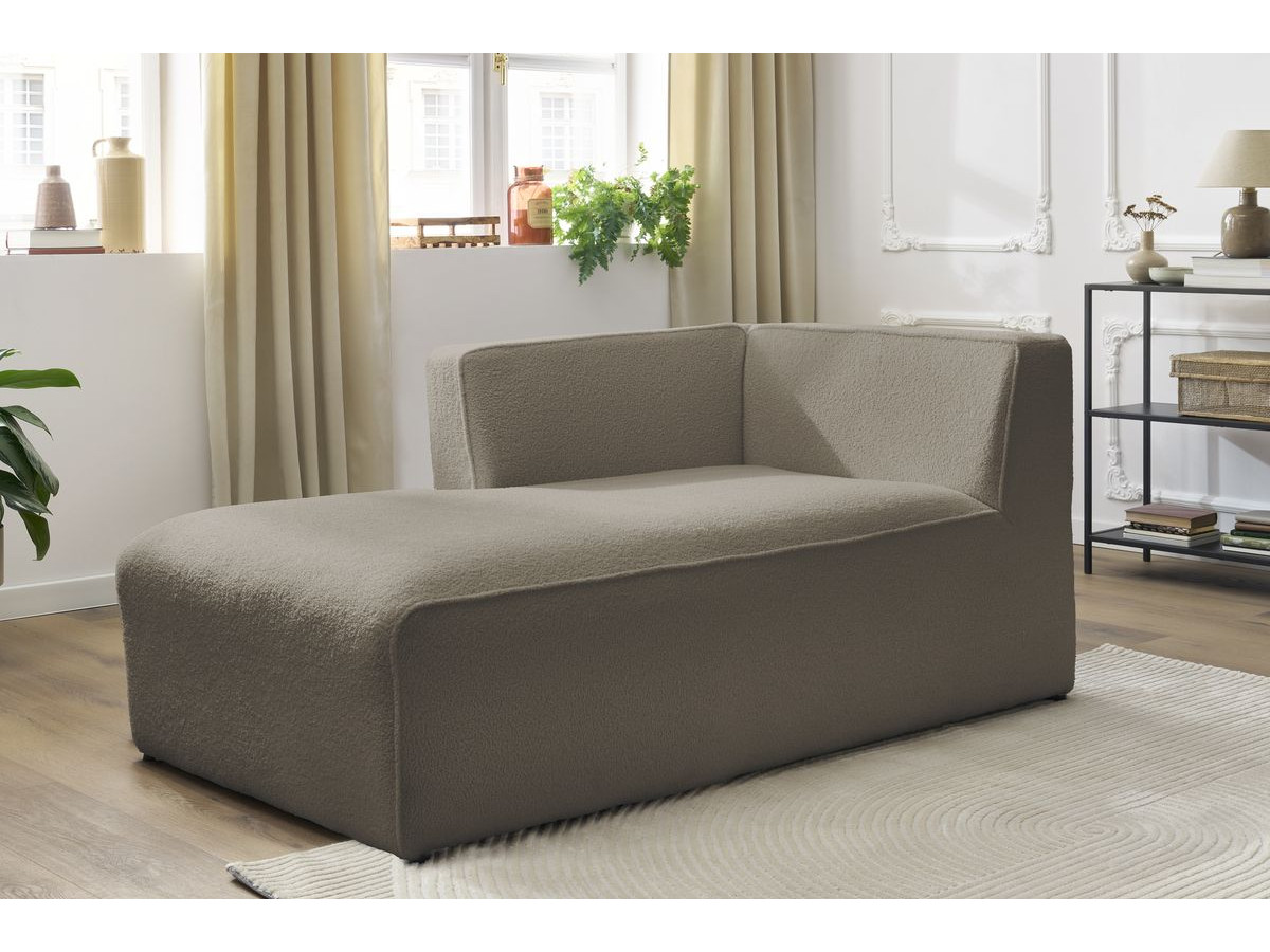 Bobochic Megeve Méridienne-Modul Bouclé-Stoff Braun Ecke links