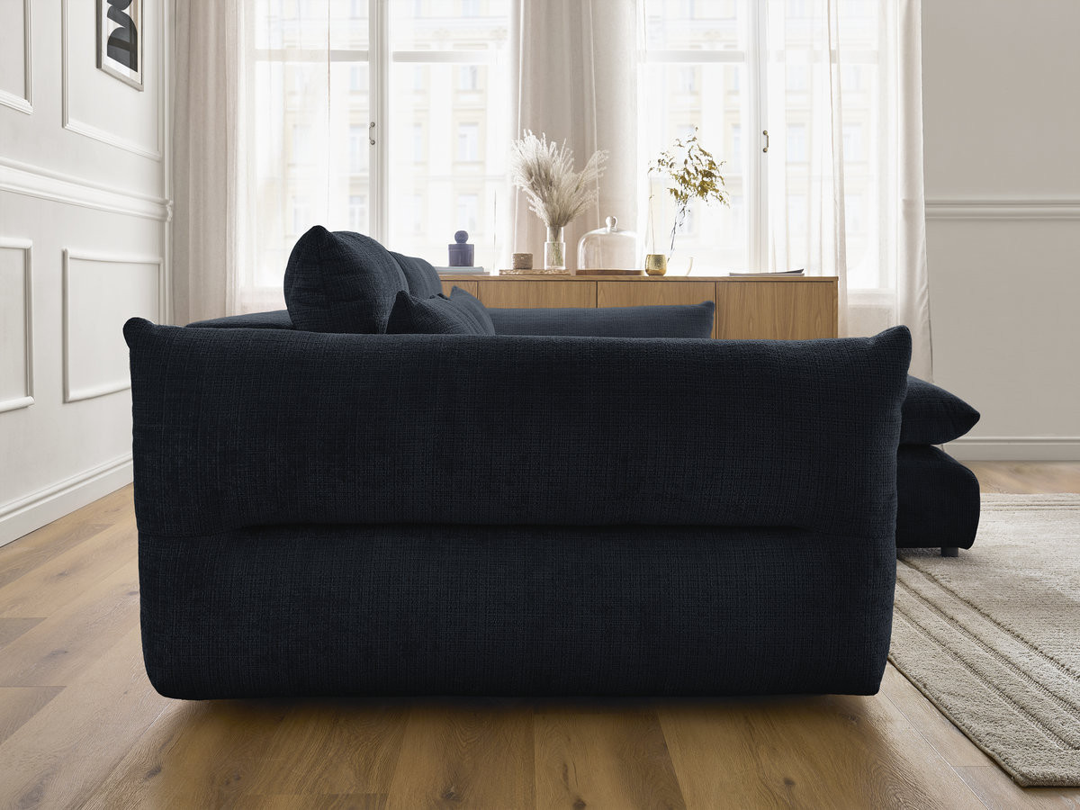 Bobochic Neil Ecksofa Strukturstoff Dunkelblau Ecke rechts