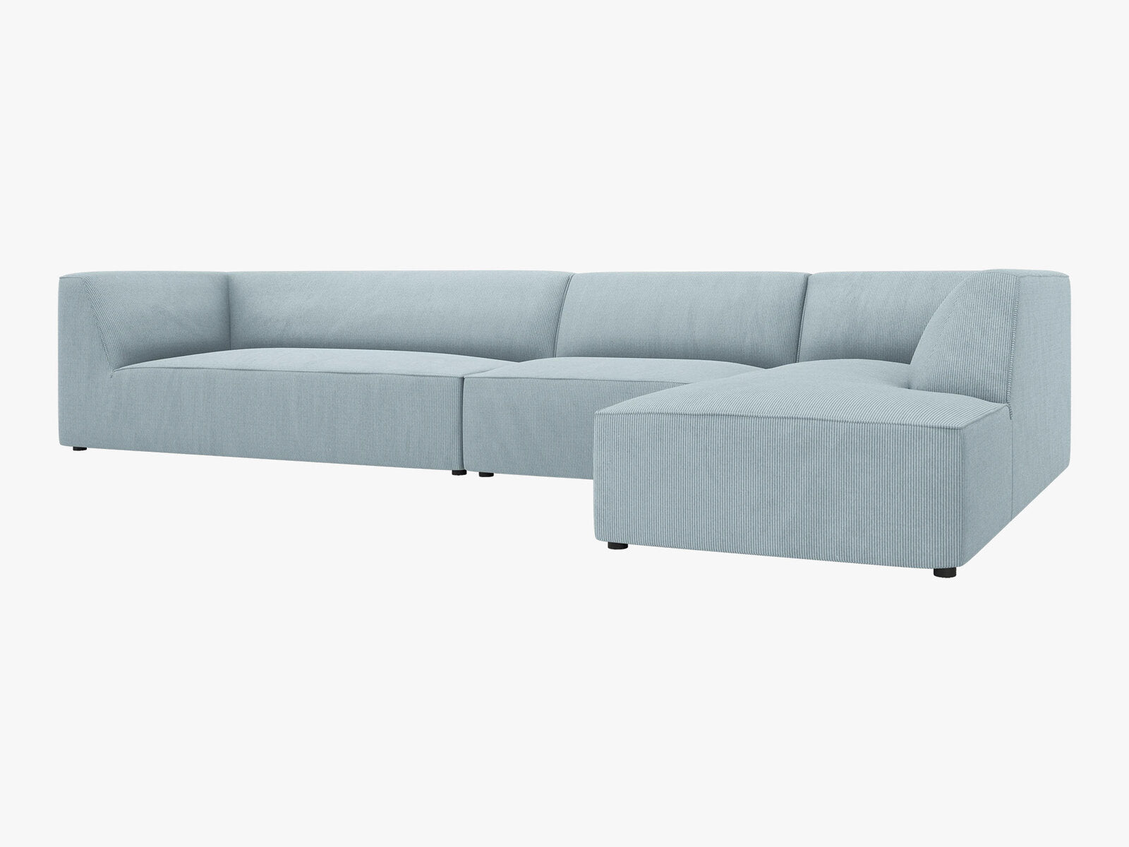 Micadoni Ecksofa Ruby 5-Sitzer Rechts Kord Scala Hellblau