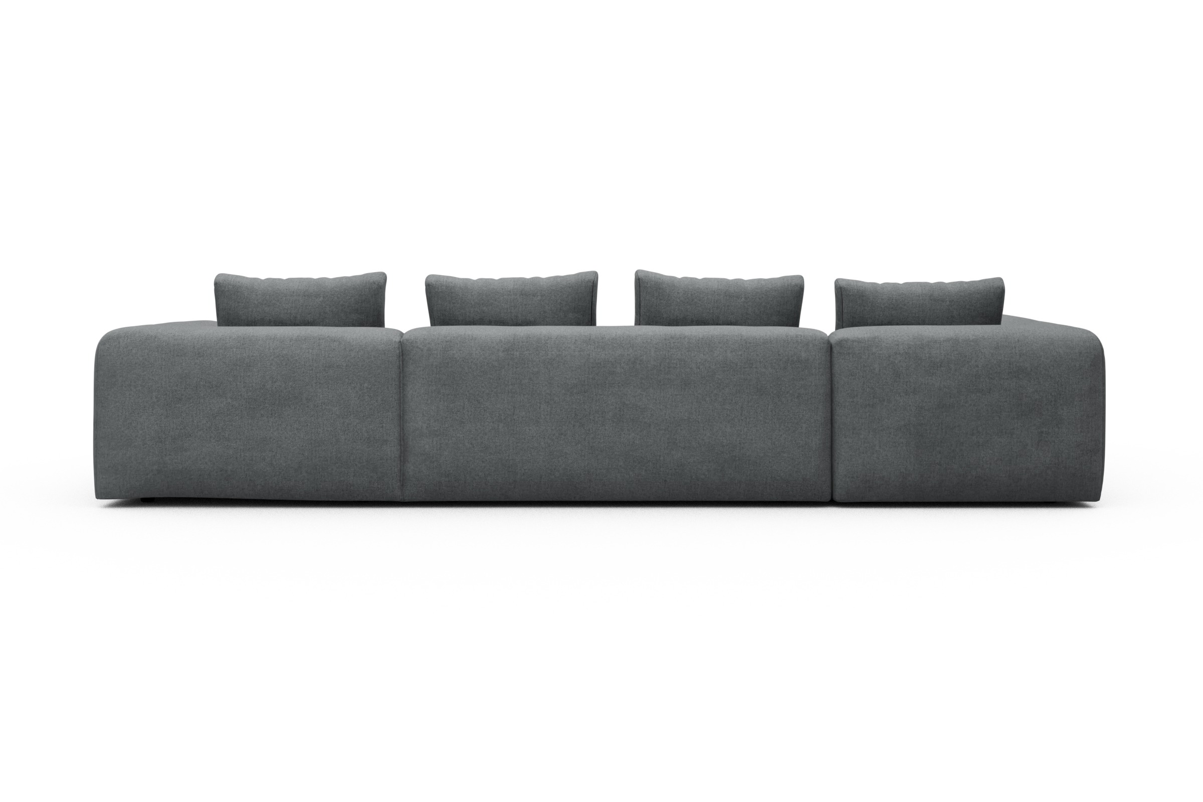 Wohnlandschaft Fred Chaiselongue rechts mit 2-Sitzer und lange Armlehne links Casone-Gravel-Grey