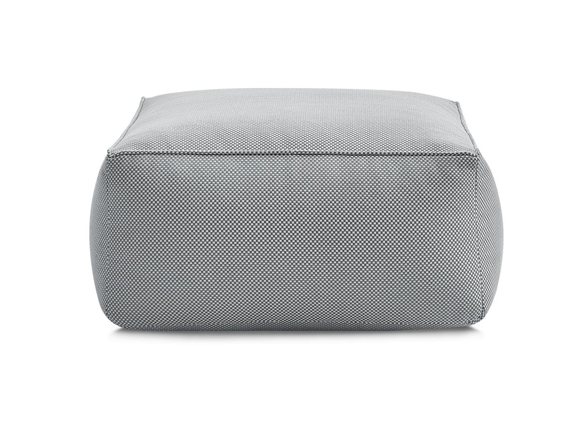 Bobochic Riviera Pouf 80 × 80 cm Melange-Stoff Hellgrau