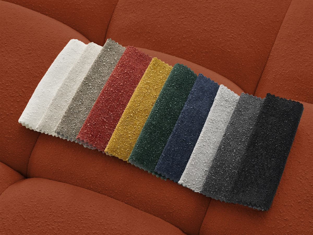 Bobochic Anis Sofa-Set 3- und 2-Sitzer mit Pouf Strukturstoff Orange