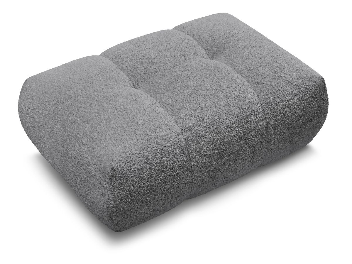 Bobochic Fuji Pouf Bouclé-Stoff Dunkelgrau