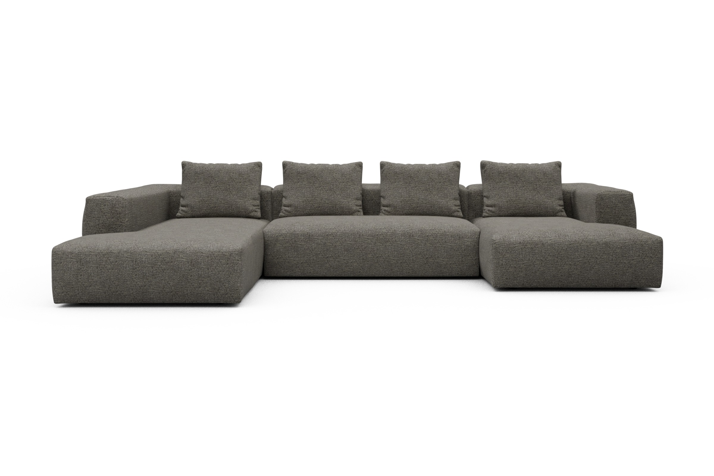 Skandi Home Wohnlandschaft Fred Relax-Ecke links mit 2-Sitzer und Chaiselongue rechts Carreno-Sepie-Brown moebelfaktor