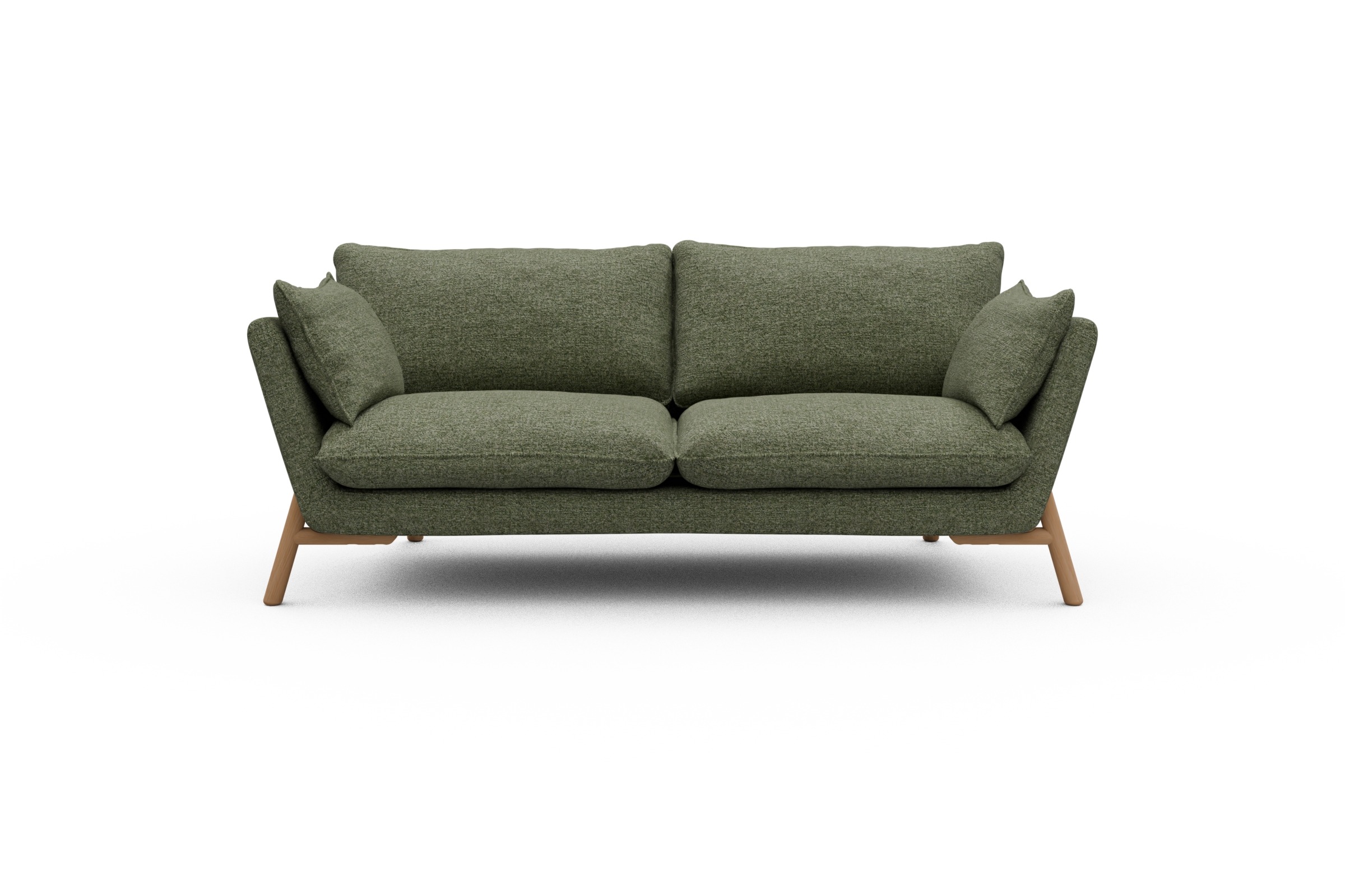 Skandi Home Sofa Emil 2-Sitzer Beinfarbe Eiche Natur Carreno-Vivid-Green moebelfaktor