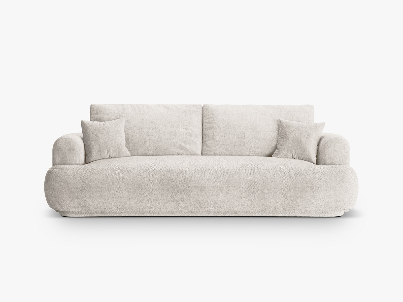 Micadoni Ella Schlafsofa 3-Sitzer mit Bettkasten Strukturierter Stoff Sorella Beige