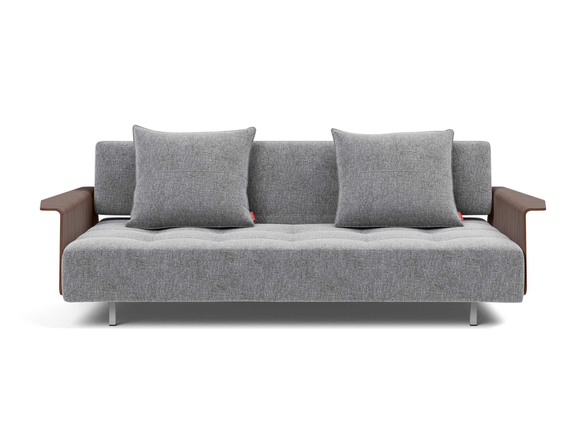 Schlafsofa Long Horn D.E.L. mit Armlehnen Strukturierter Stoff Twist 565-Granite