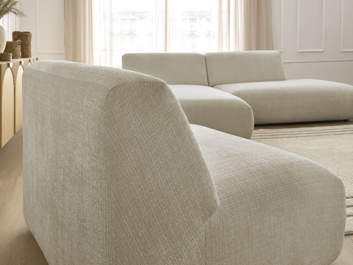 Bobochic Sirius Ecksofa 405 × 170 cm Strukturstoff Beige Ecke links