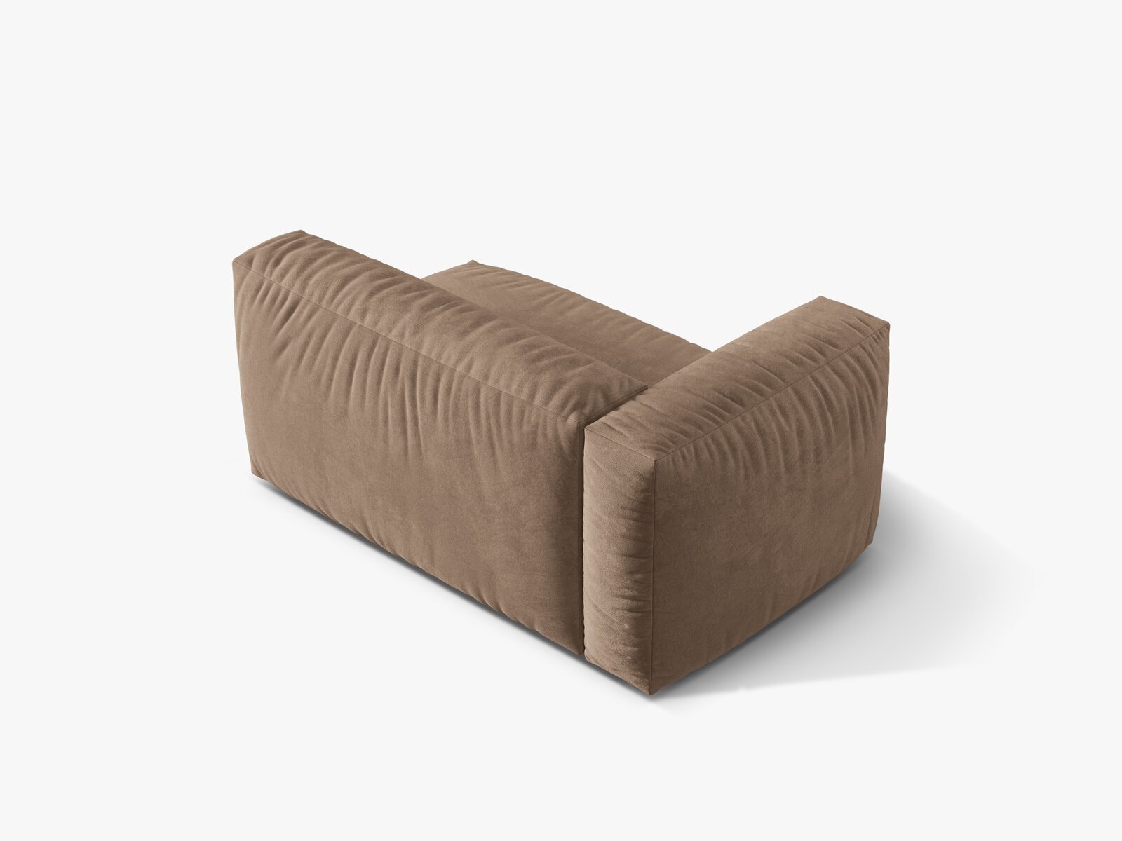 Micadoni Eckmodul Martina 1-Sitzer Groß Links Samt Vogue Dunkelbeige