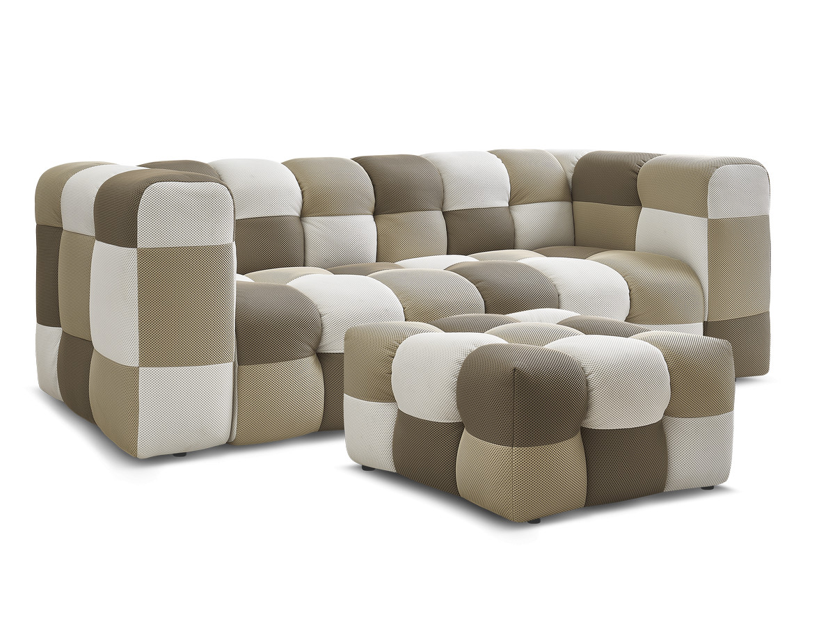 Bobochic Cloud Sofa 4-Sitzer mit Pouf Mesh-Stoff Mehrfarbig