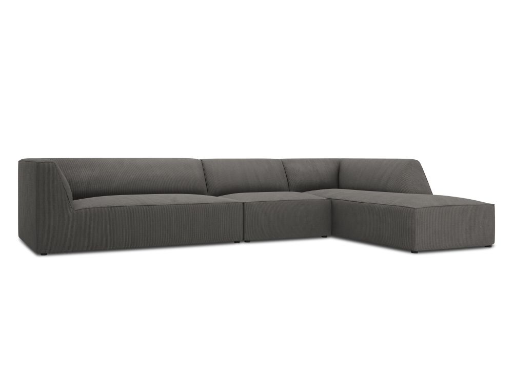 Cosmopolitan Design Ecksofa Siena 5-Sitzer Kord Scala Dunkelgrau Rechts