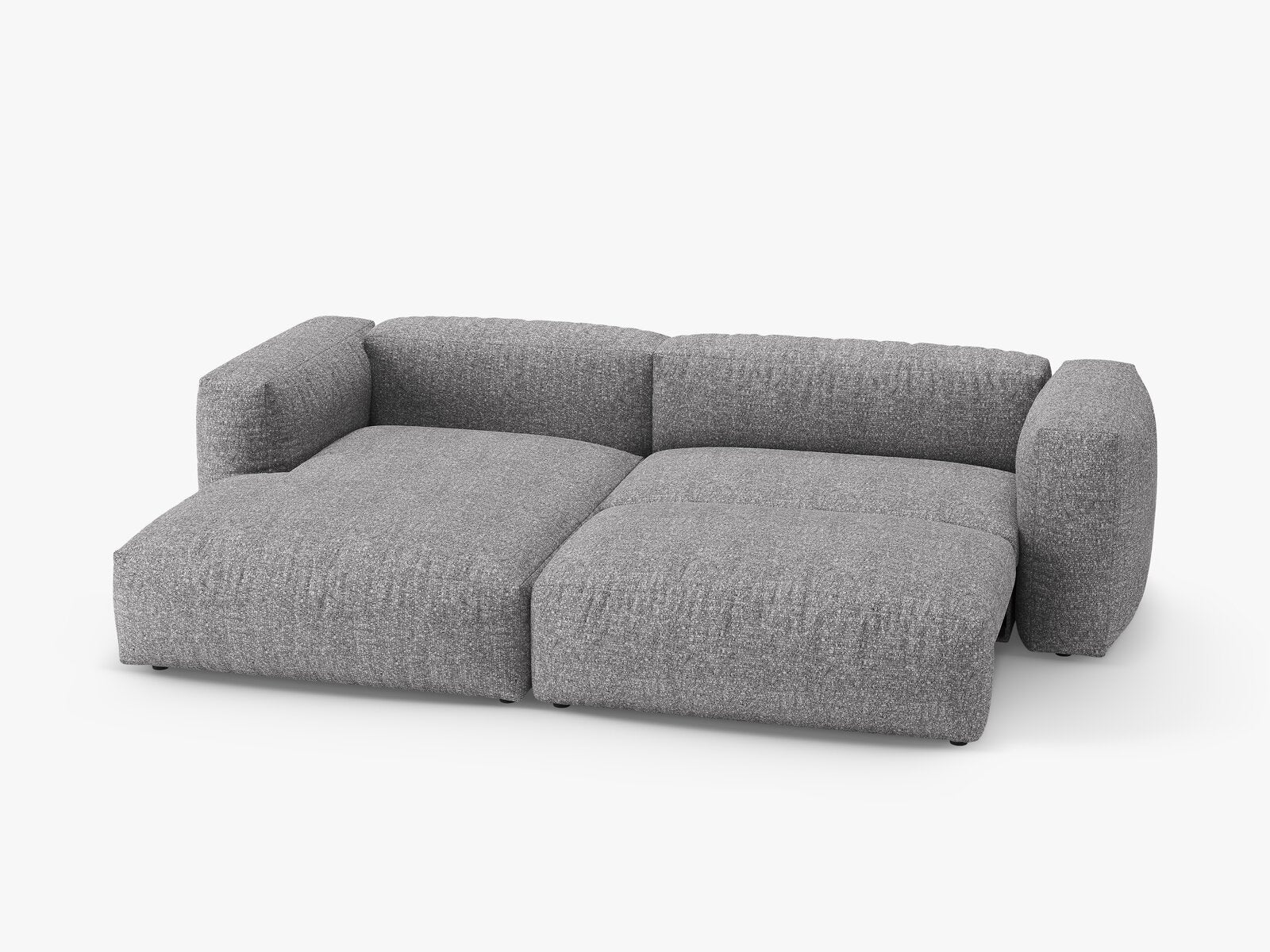 Micadoni Martina Ecksofa 4-Sitzer mit Schlaffunktion Links Boucle Monet Graphit