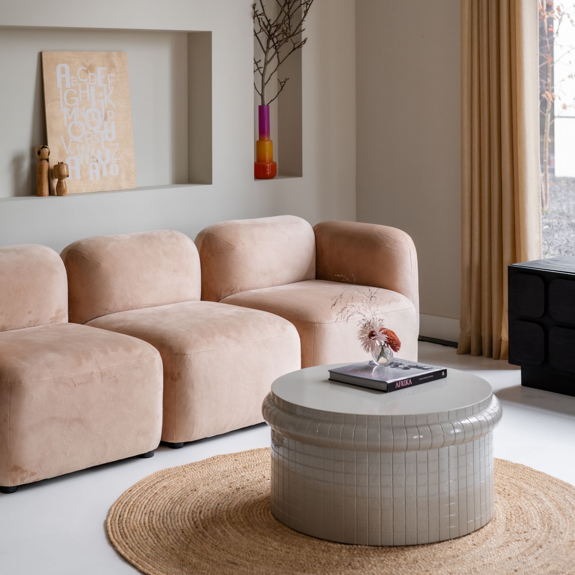 Jesper Home Sofa Yoshimi Cloudy Cream Ecke L + 2x Mitte + Ecke R