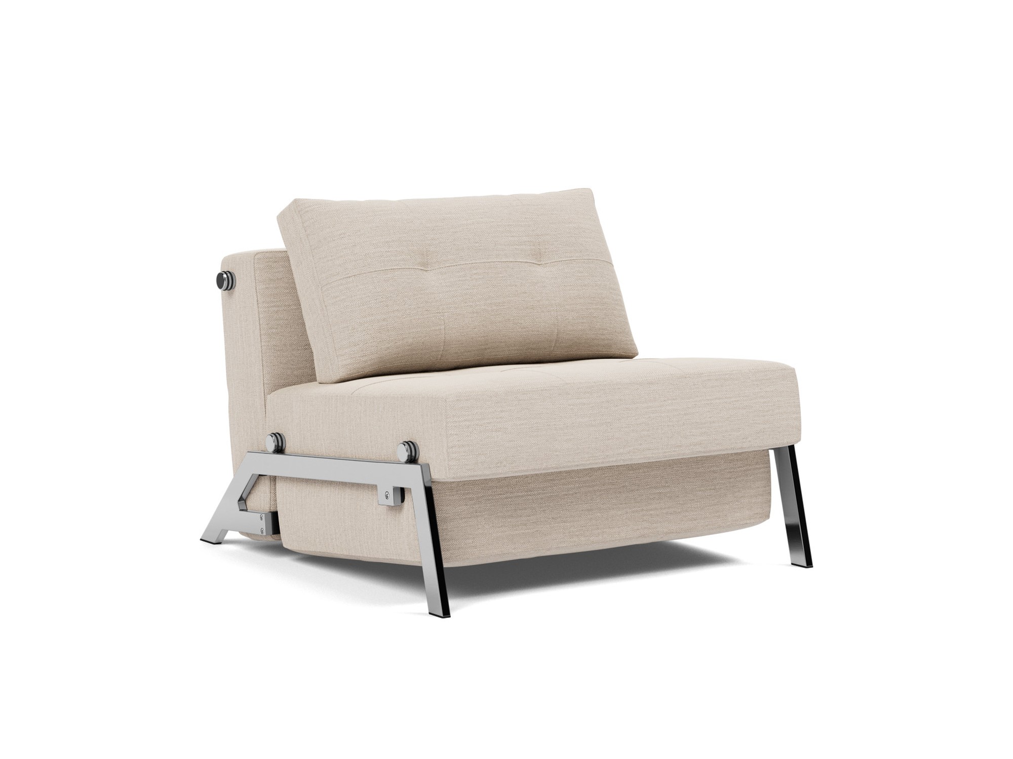 Schlafsessel Cubed 90 Webstoff Blida 612-Sand-Grey Beine Chrom
