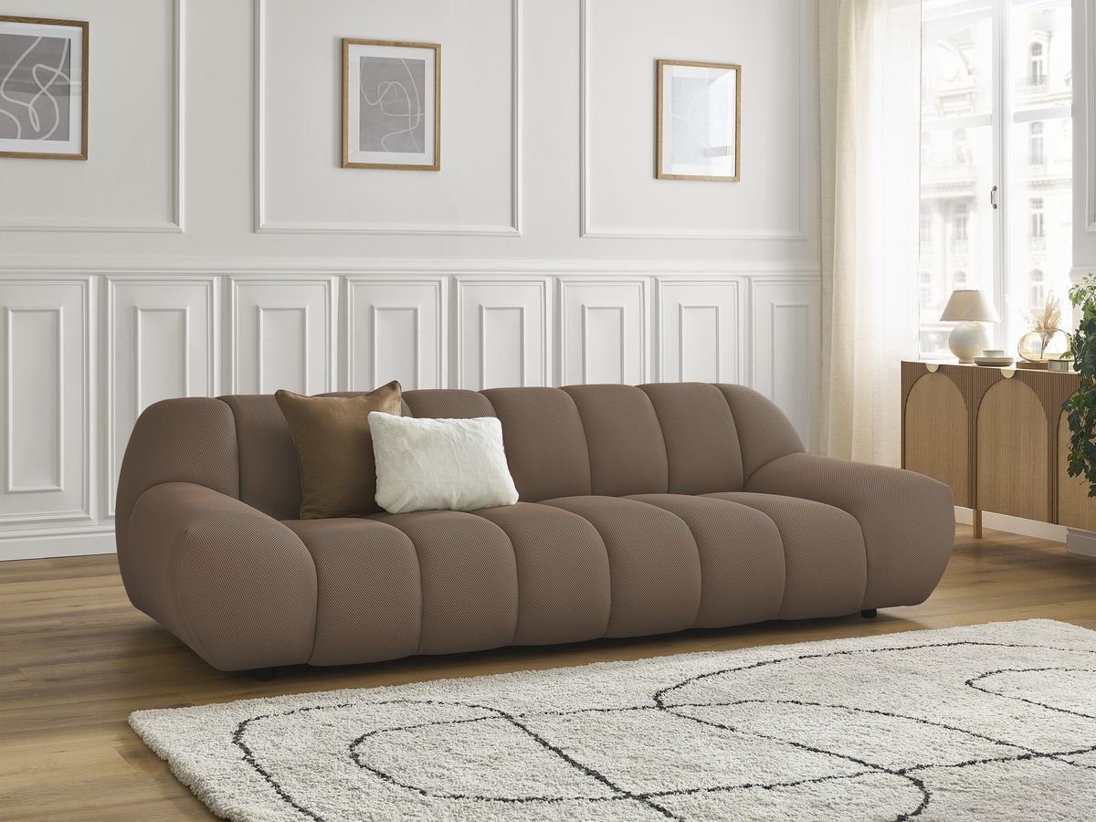 Bobochic Hayden Sofa 3-Sitzer Mesh-Stoff Braun
