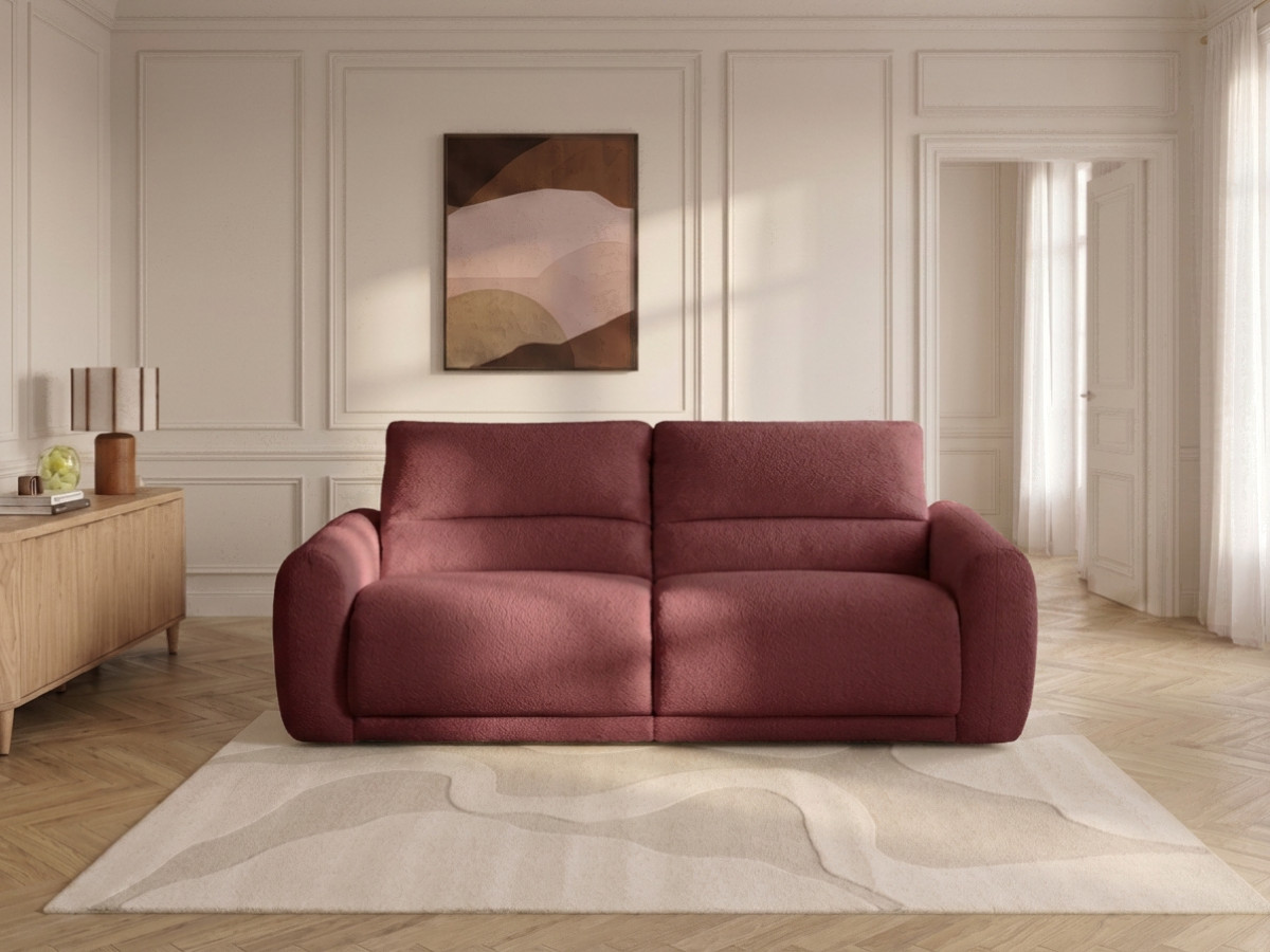 Bobochic Minorque Schlafsofa 2,5-Sitzer Chenille Rot, Liegefläche 140 × 200 cm