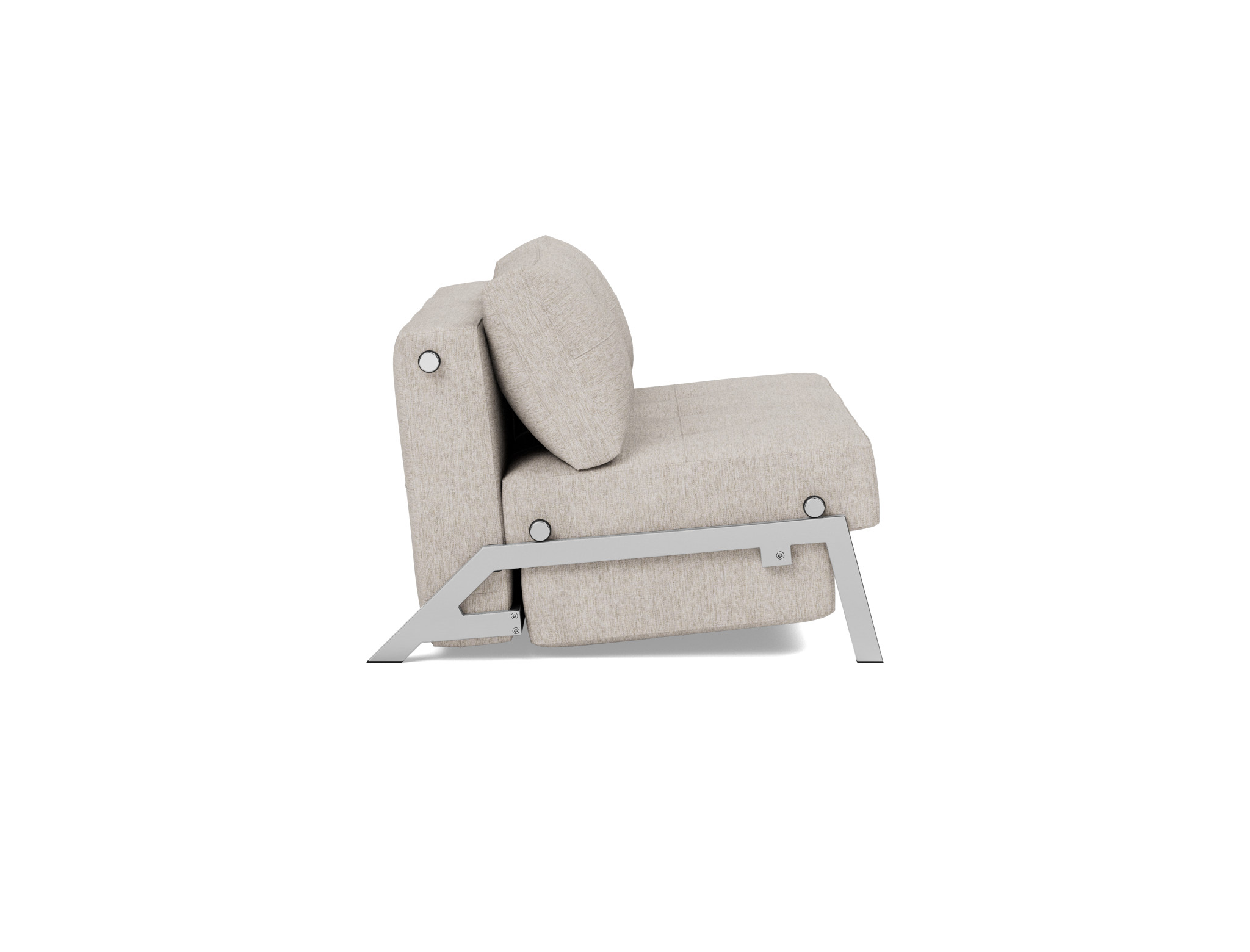 Schlafsofa Cubed 140 Chenille Yuveno 471-Sand Beine Chrom