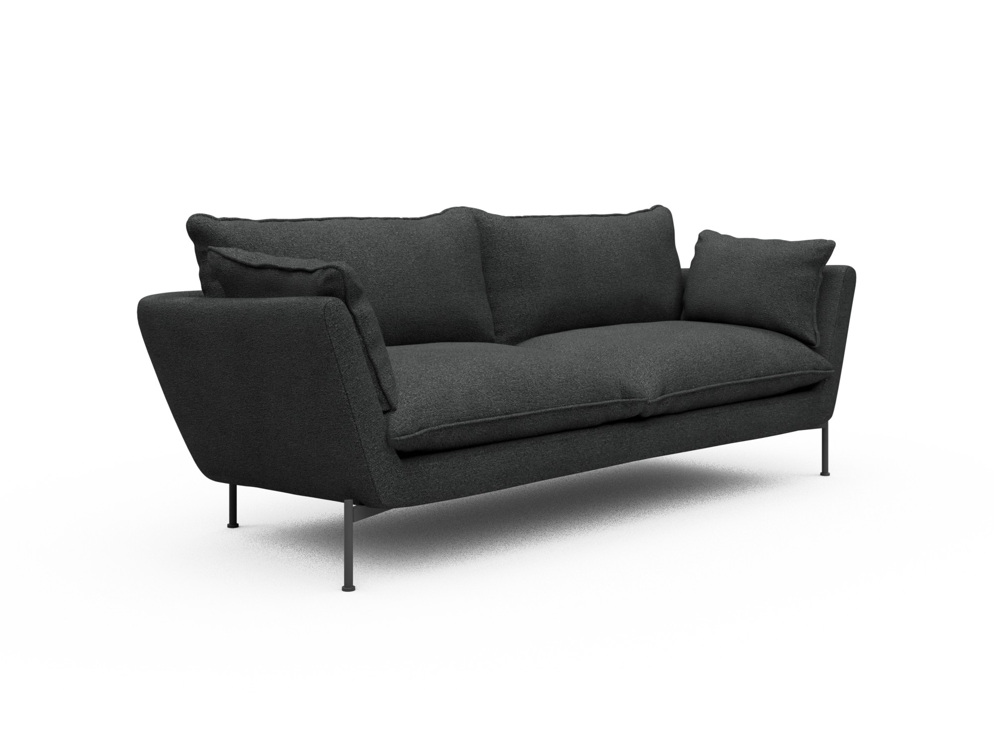 Skandi Home Sofa Anton Soft 3-Sitzer Boucle-Charcoal moebelfaktor