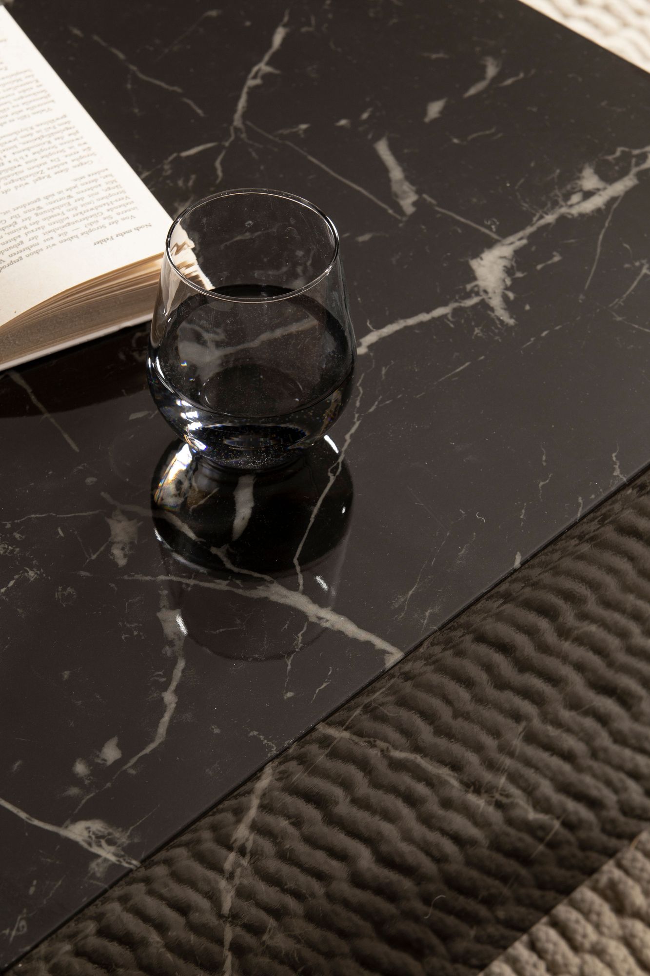 Couchtisch Alsen Marmoroptik Schwarz 60 × 60 × 35 cm