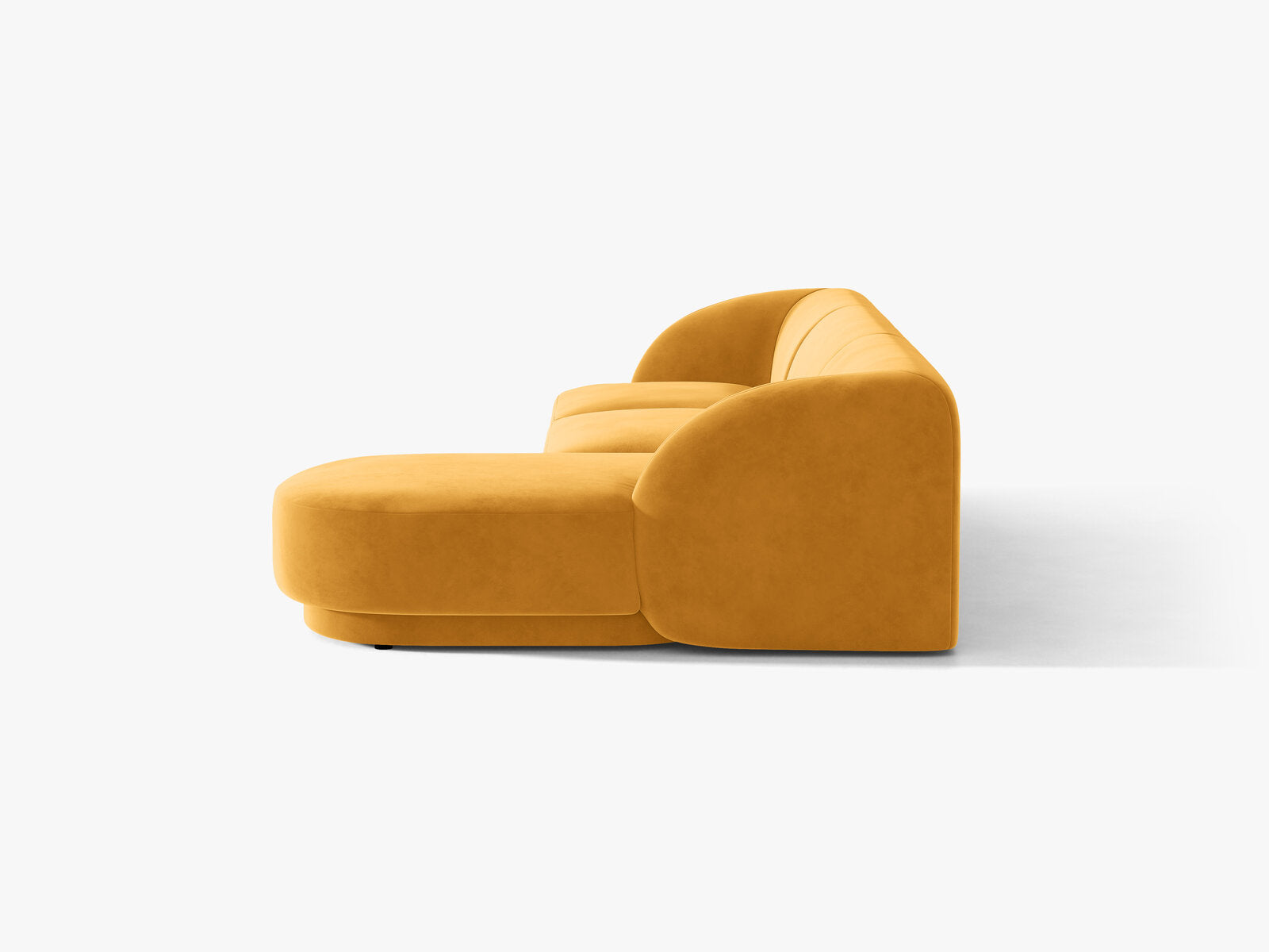 Micadoni Ecksofa Miley 4-Sitzer Samt Venus Gelb Rechts