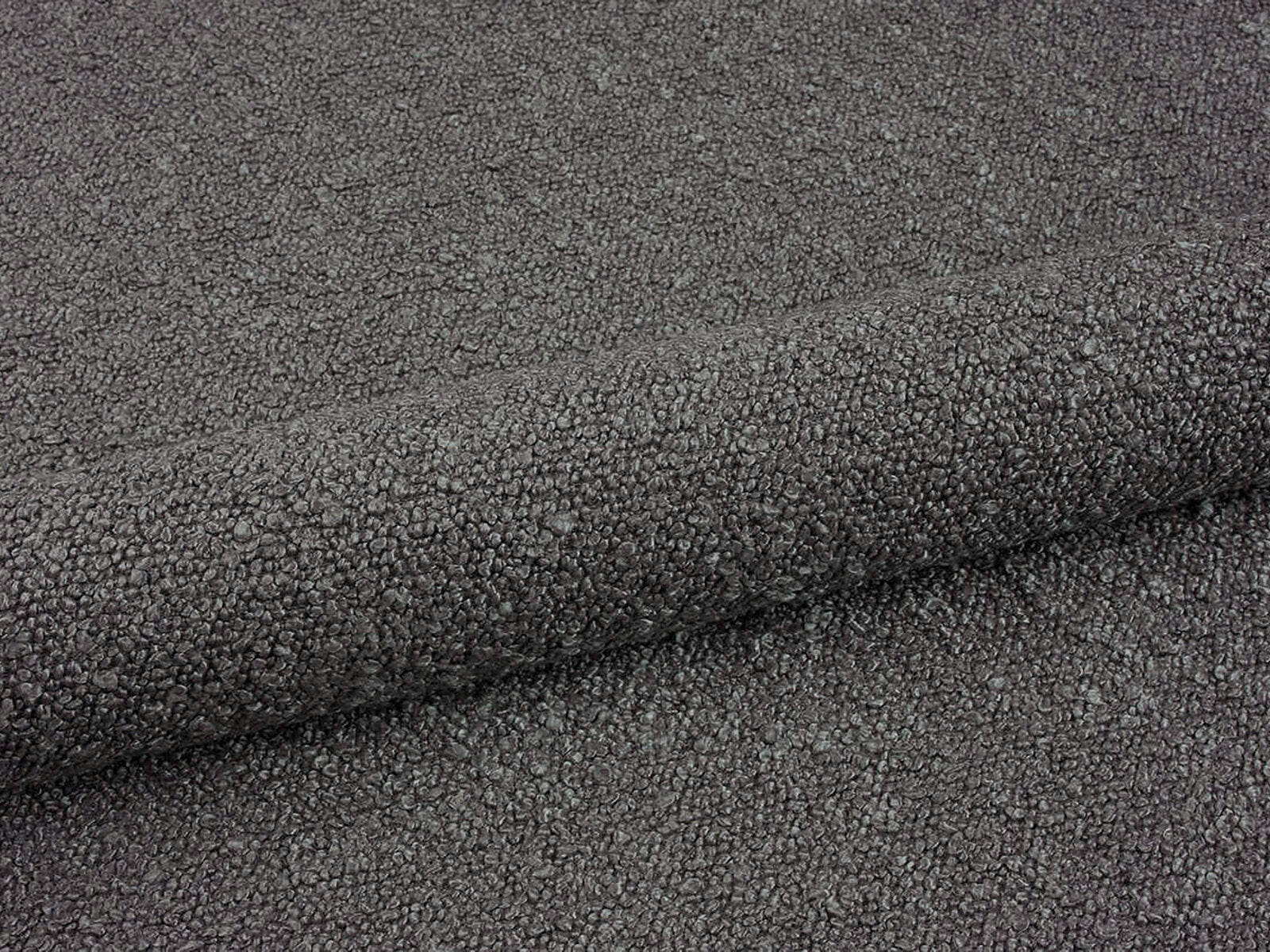 Micadoni Stauraumbett mit Kopfteil Ovalo Boucle Baloo Dunkelgrau 140x200