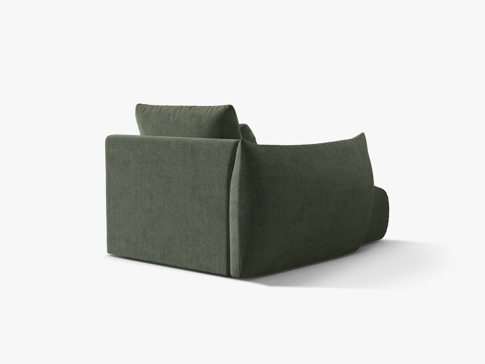 Micadoni Bloom Chaiselongue Links Strukturierter Stoff Wind Moosgrün