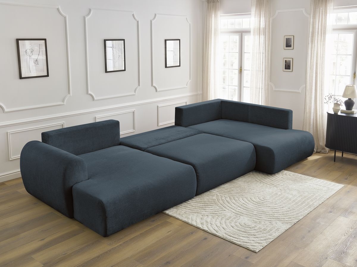 Bobochic Lucien Wohnlandschaft Stoff Dunkelblau Ecke links