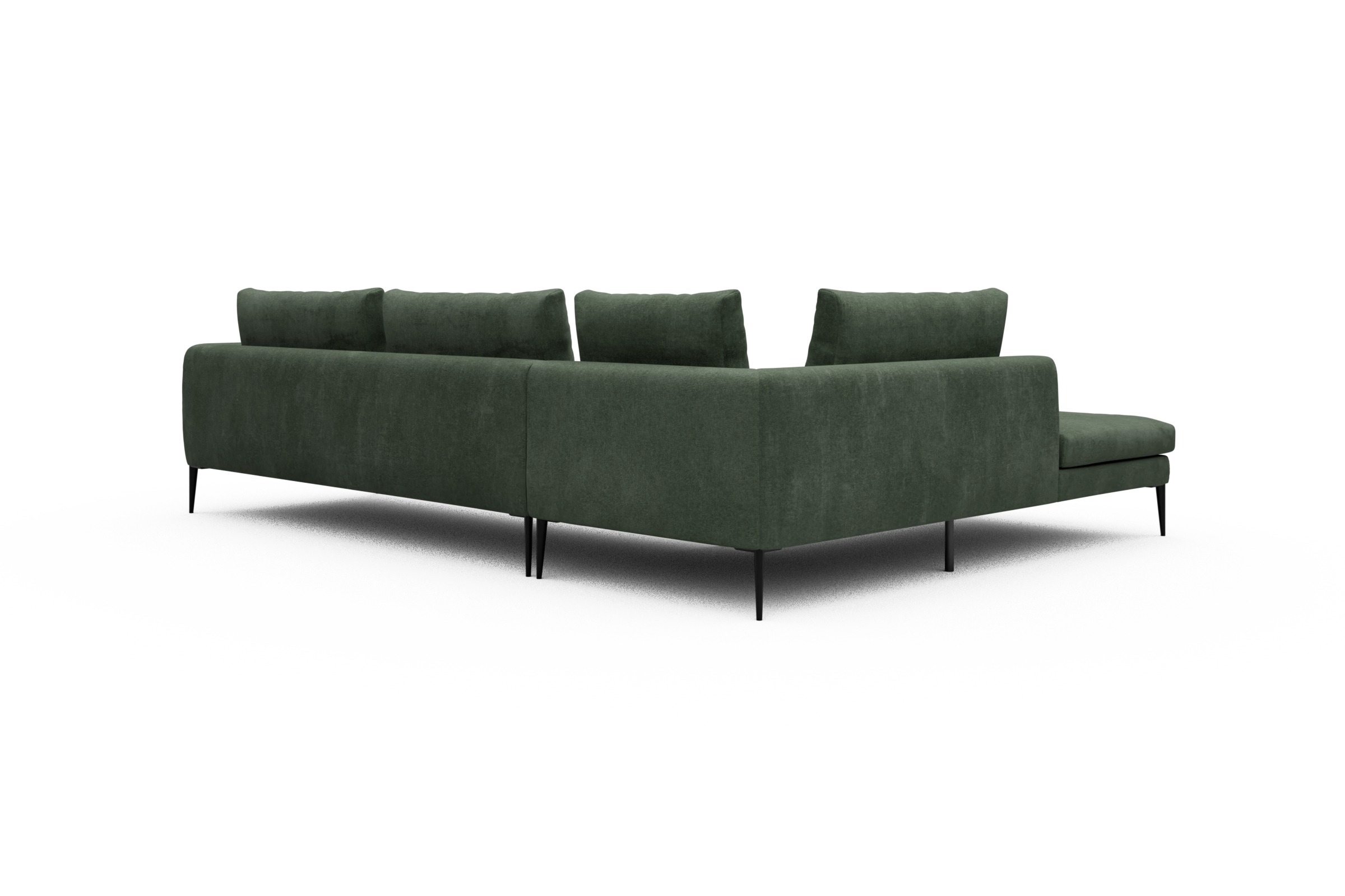 Ecksofa Paul Relax-Ecke rechts mit 3-Sitzer Casone-Forest-Green
