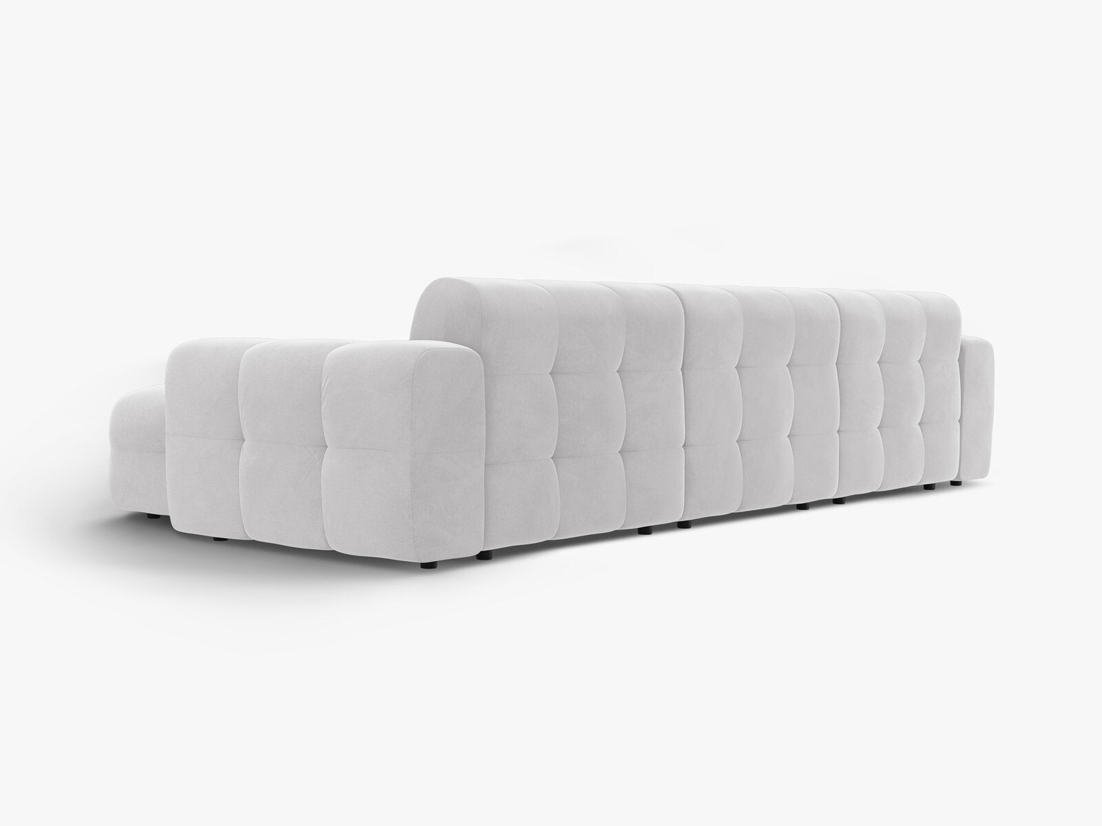 Micadoni Ecksofa Kendal 5-Sitzer Rechts Samt Magic Velvet Hellgrau