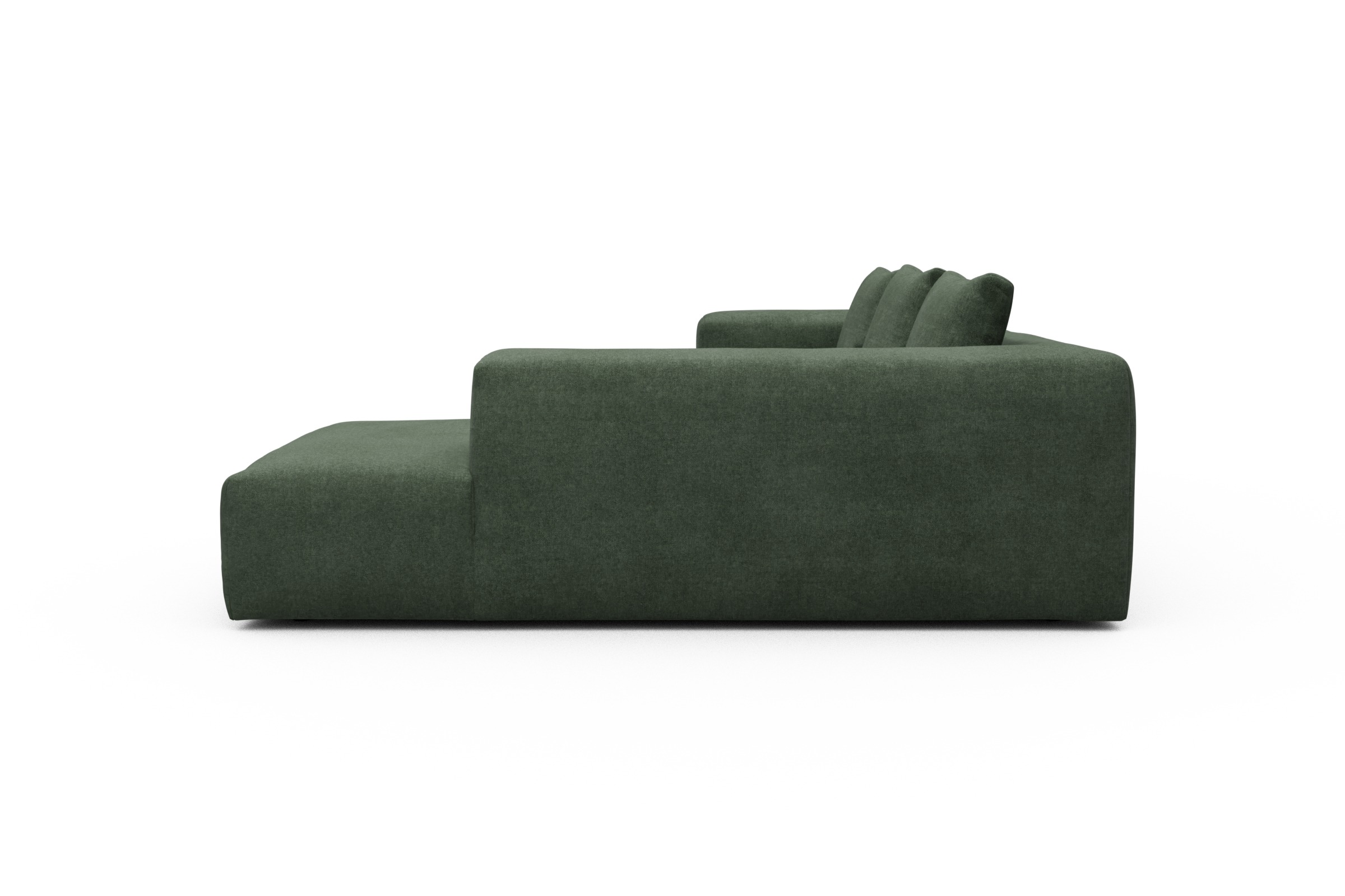 Ecksofa Fred Relax-Ecke rechts mit 2,5-Sitzer Casone-Forest-Green