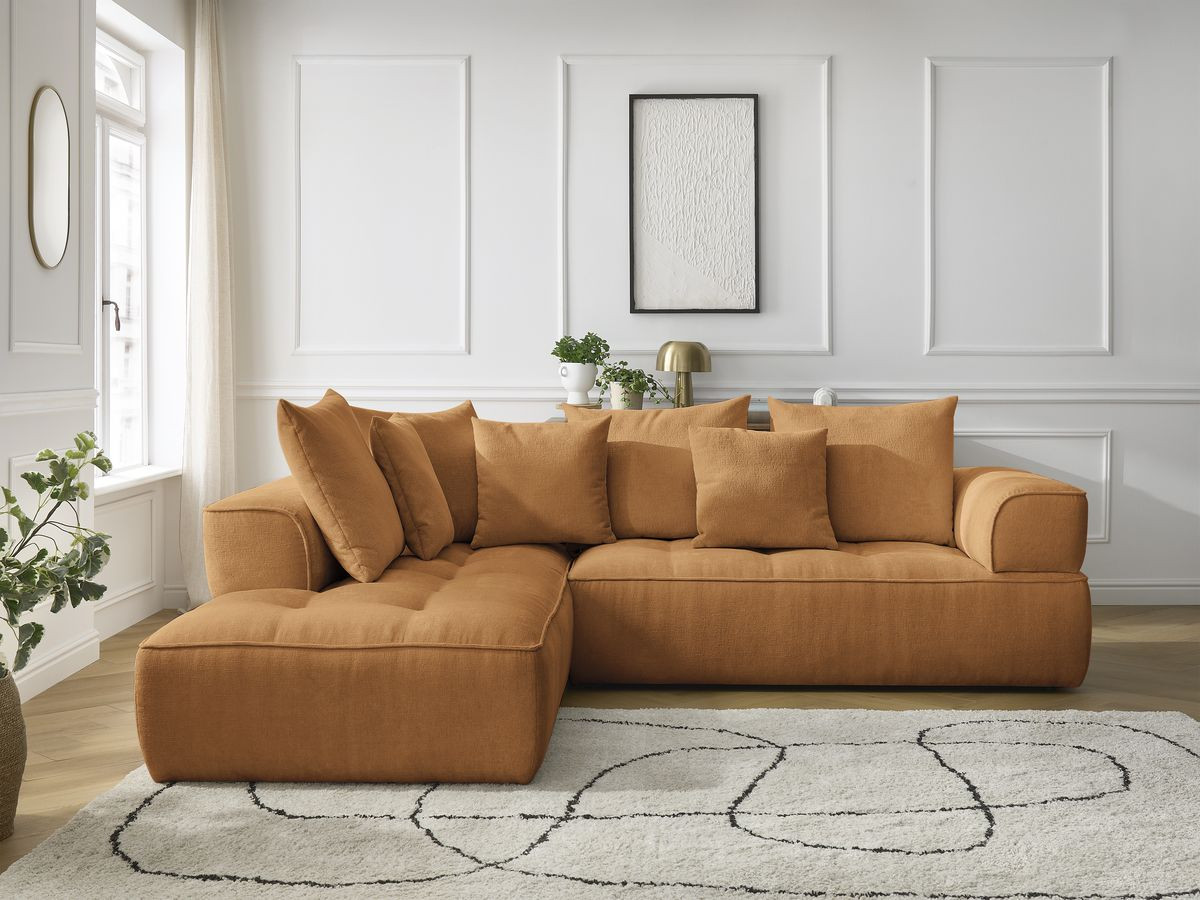 Bobochic Whesley Ecksofa Stoff Gelb Ecke links
