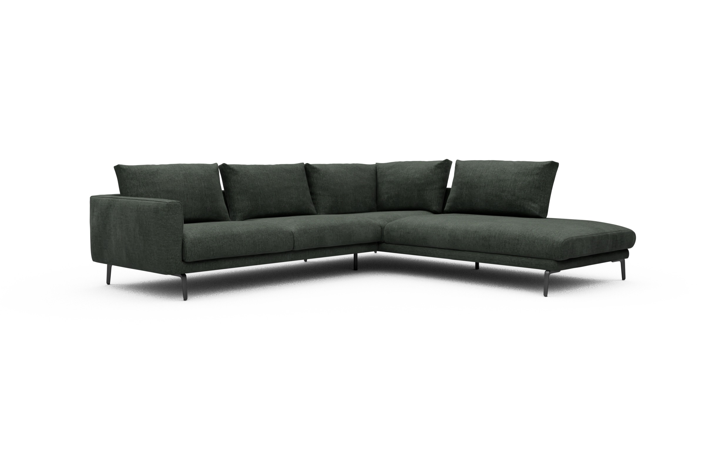 Ecksofa Karl Relax-Ecke rechts mit 2,5-Sitzer Aivi-Pine-Green