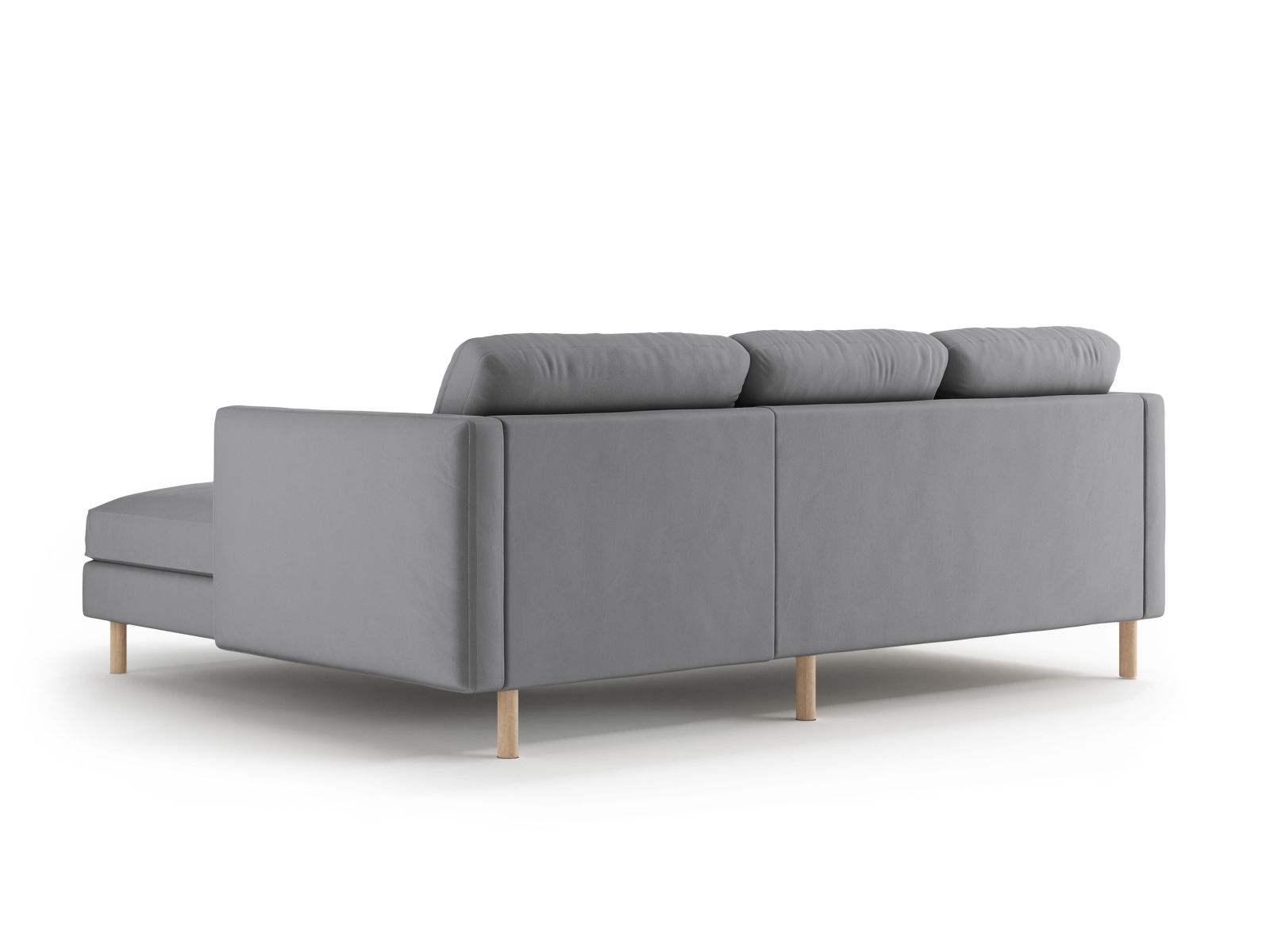 Micadoni Ecksofa Eden 3-Sitzer Rechts Samt Grau