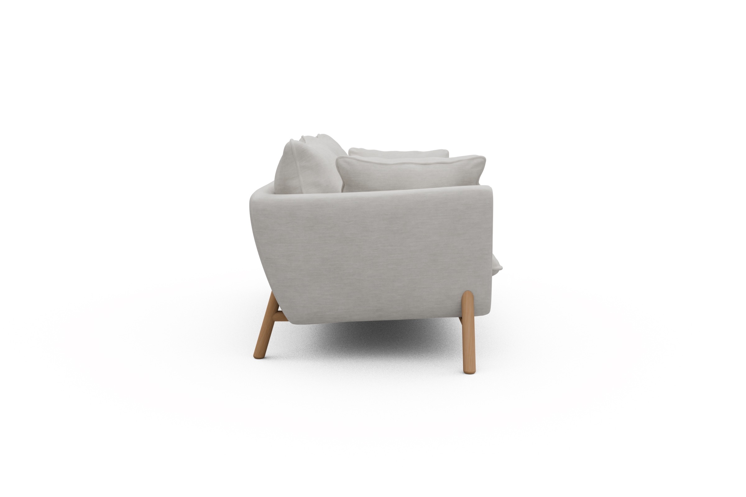 Sofa Emil PREMIUM 2-Sitzer Beinfarbe Eiche Natur Vivus-Dusty-Off-White