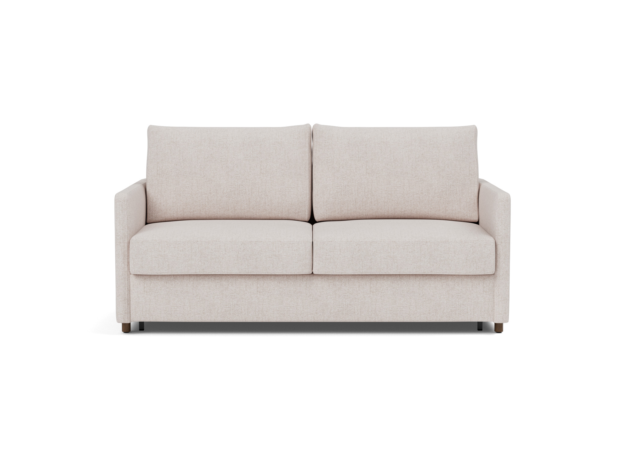 Schlafsofa Neah mit Slim-Armlehnen 160 Strukturierter Stoff Weda 300-Weda-Sand