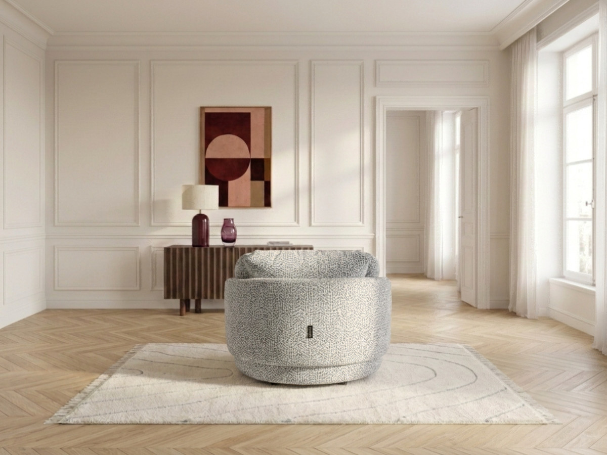 Bobochic Mario Sessel Melange-Stoff Grau