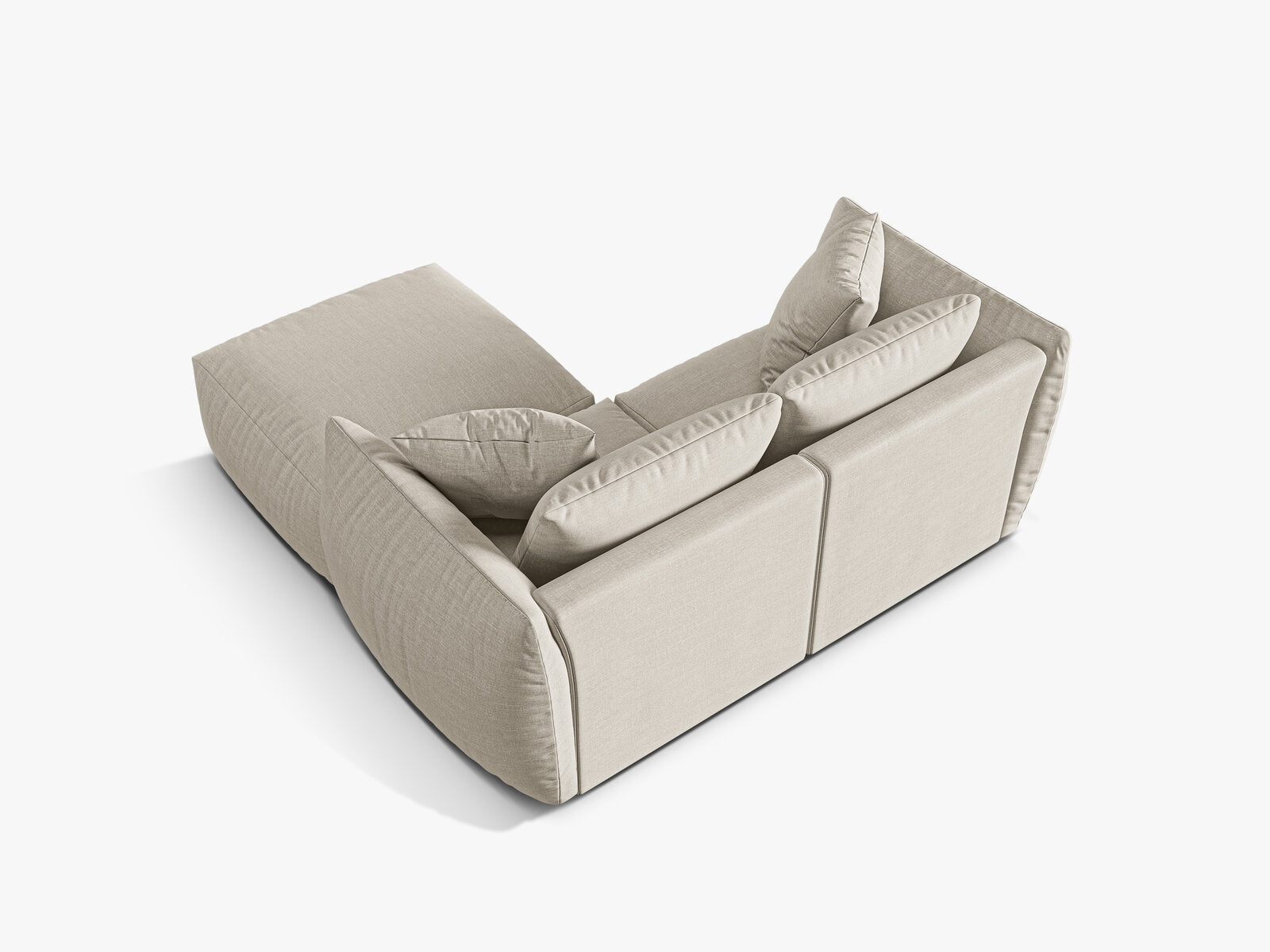 Micadoni Modulares Sofa Chris 4-Sitzer Strukturierter Stoff Natur