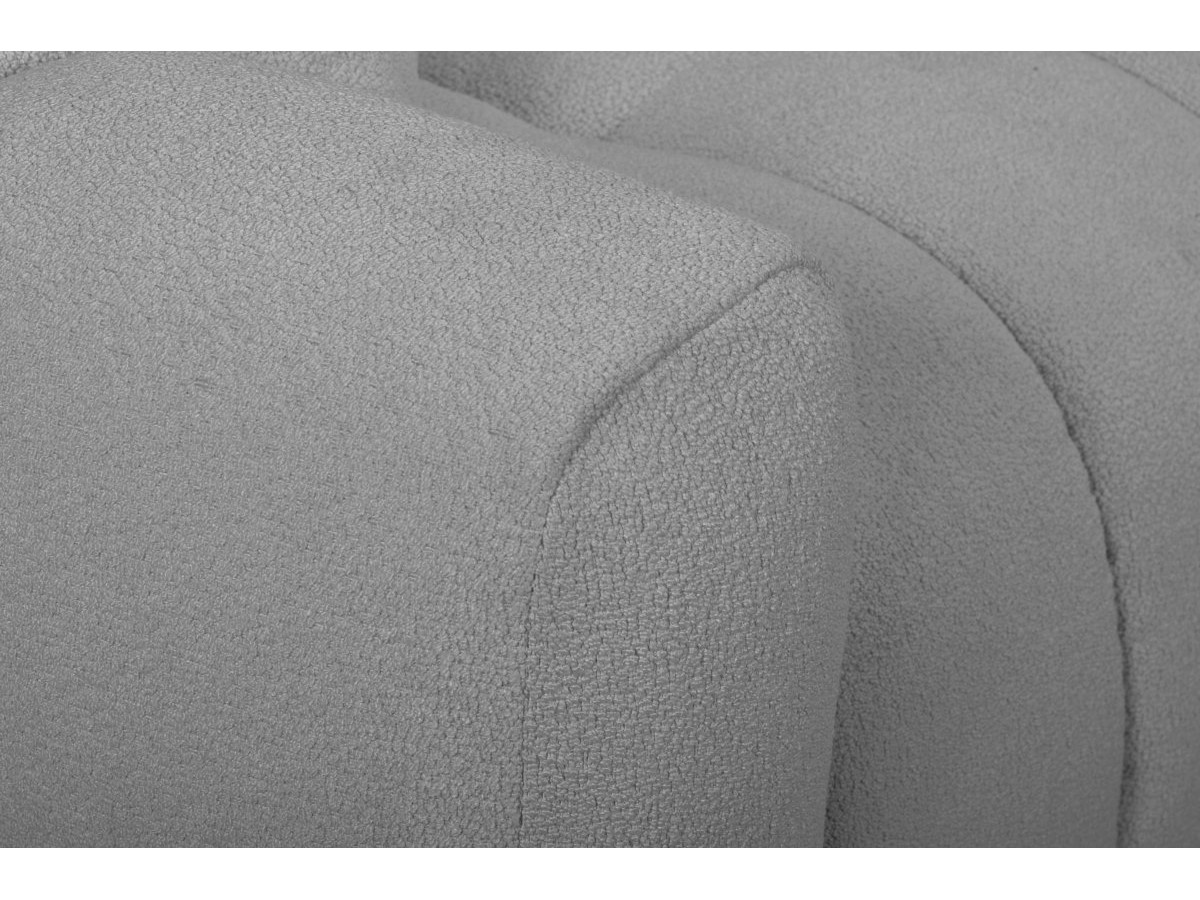 Bobochic Bradley Schlafsofa 3-Sitzer Bouclé-Stoff Hellgrau