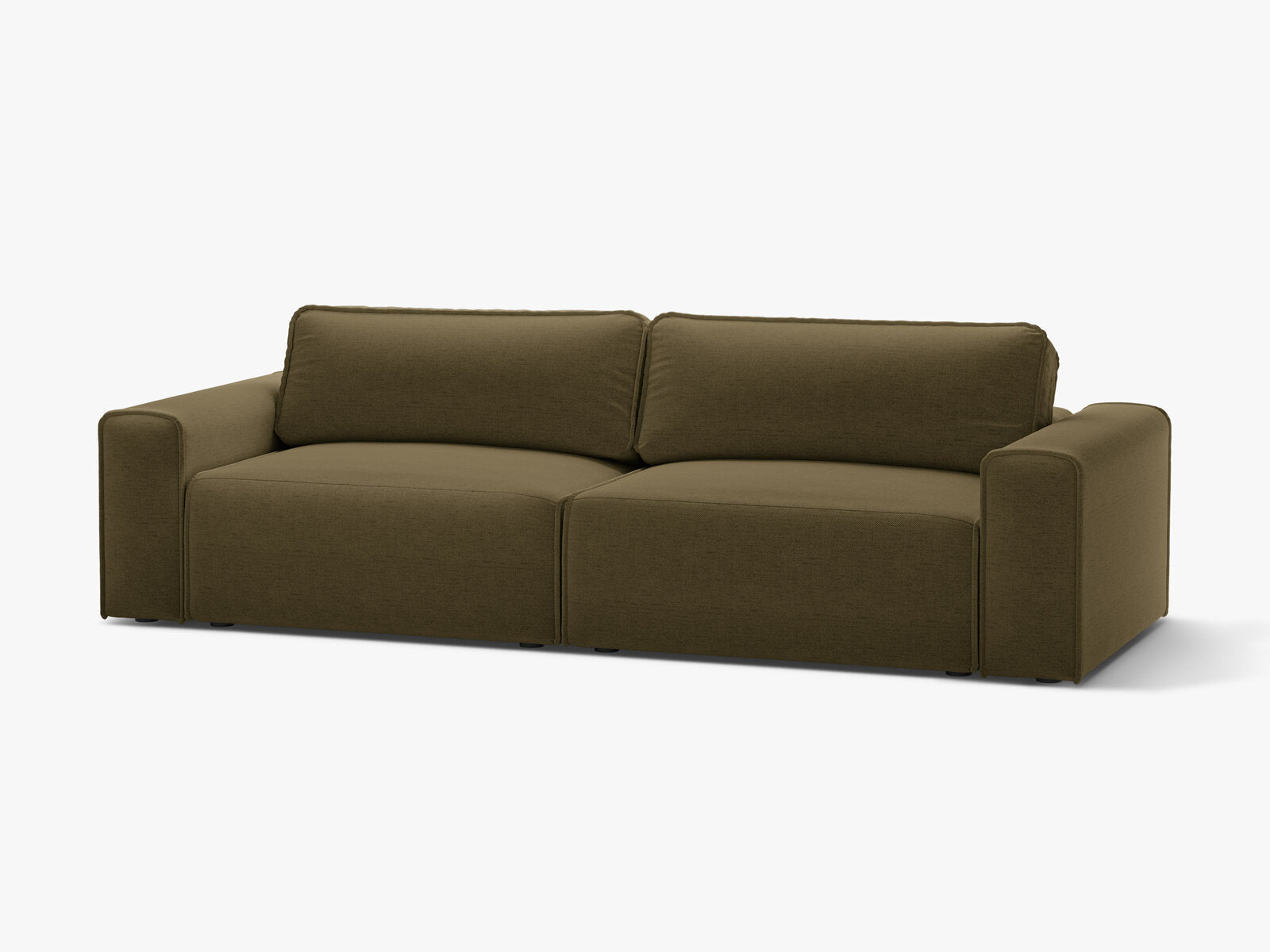 Micadoni Sofa Victor 3-Sitzer mit Schlaffunktion Strukturierter Stoff Grün