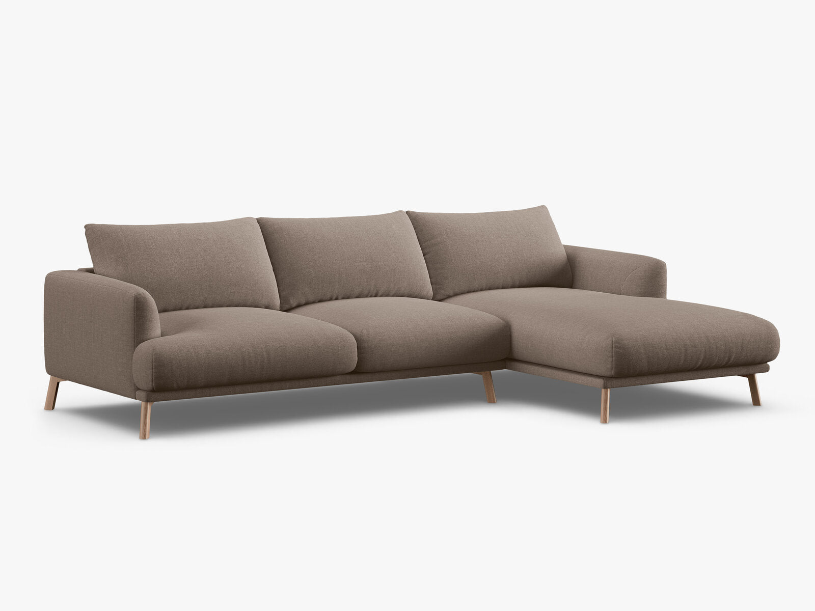 Micadoni Ecksofa Naomi 4-Sitzer Rechts Strukturierter Stoff Liberty Cappuccino