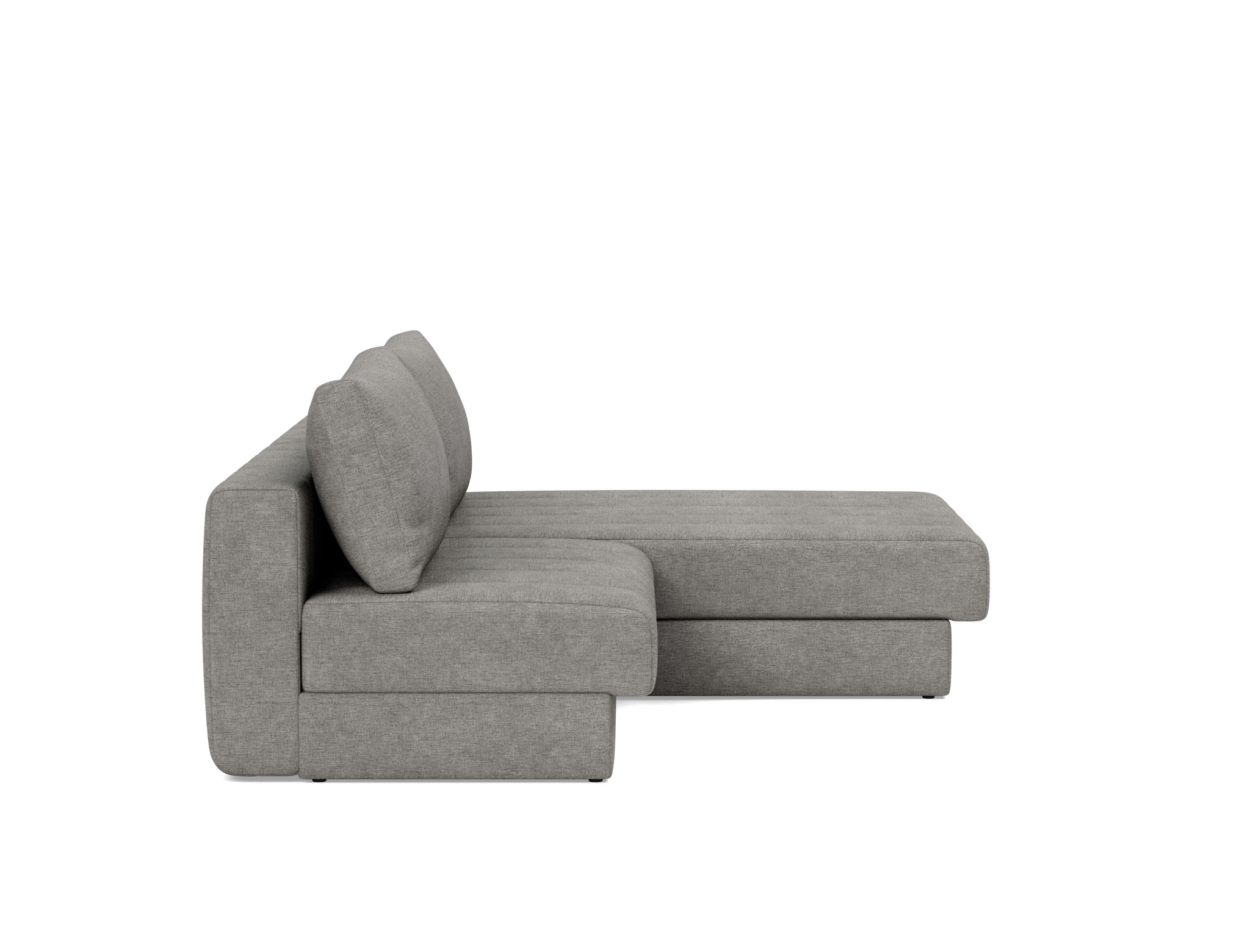 Schlafsofa Akello mit Chaiselongue Flachgewebe Avella 282-Warm-Grey