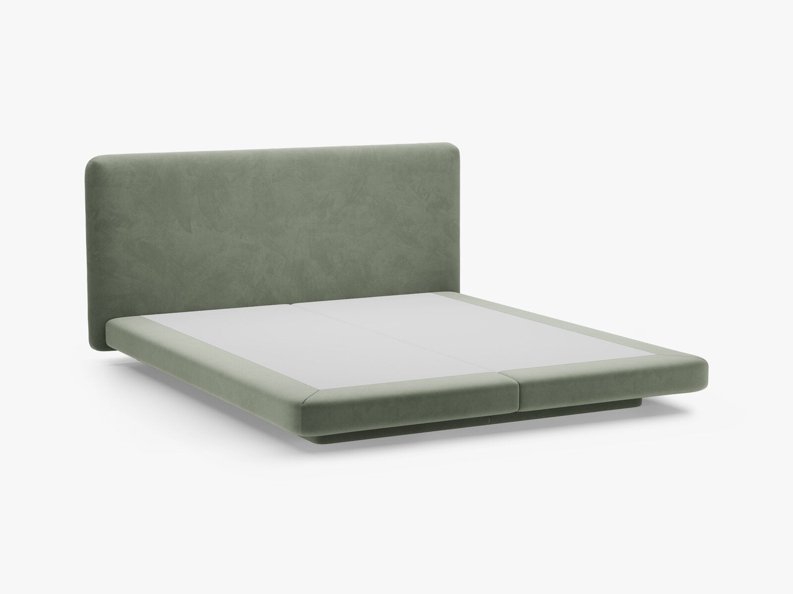 Micadoni Polsterbett mit Kopfteil Linea Samt Magic Velvet Grün 160x200