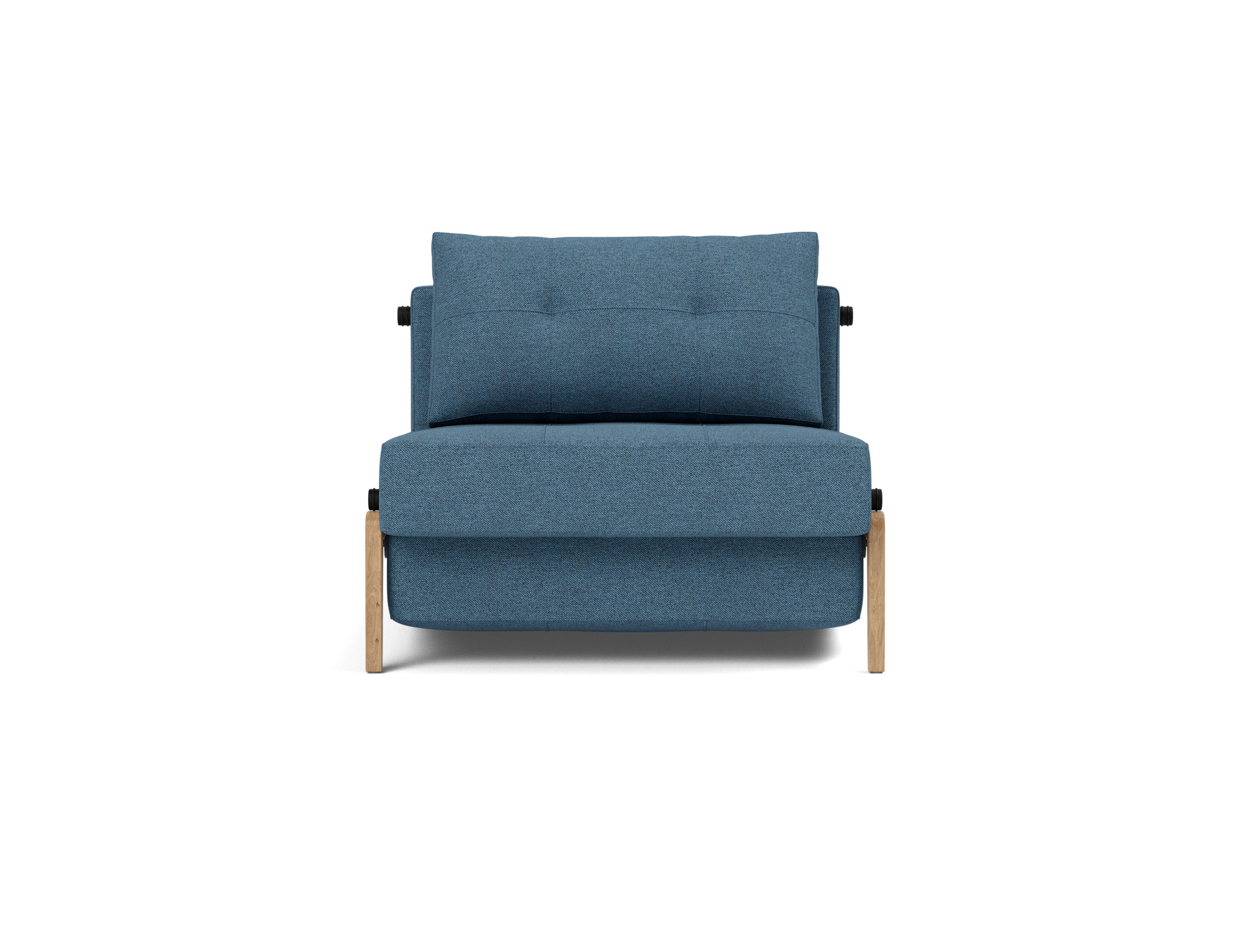 Schlafsessel Cubed 90 Strukturierter Stoff Weda 302-Weda-Blue Beine Eiche