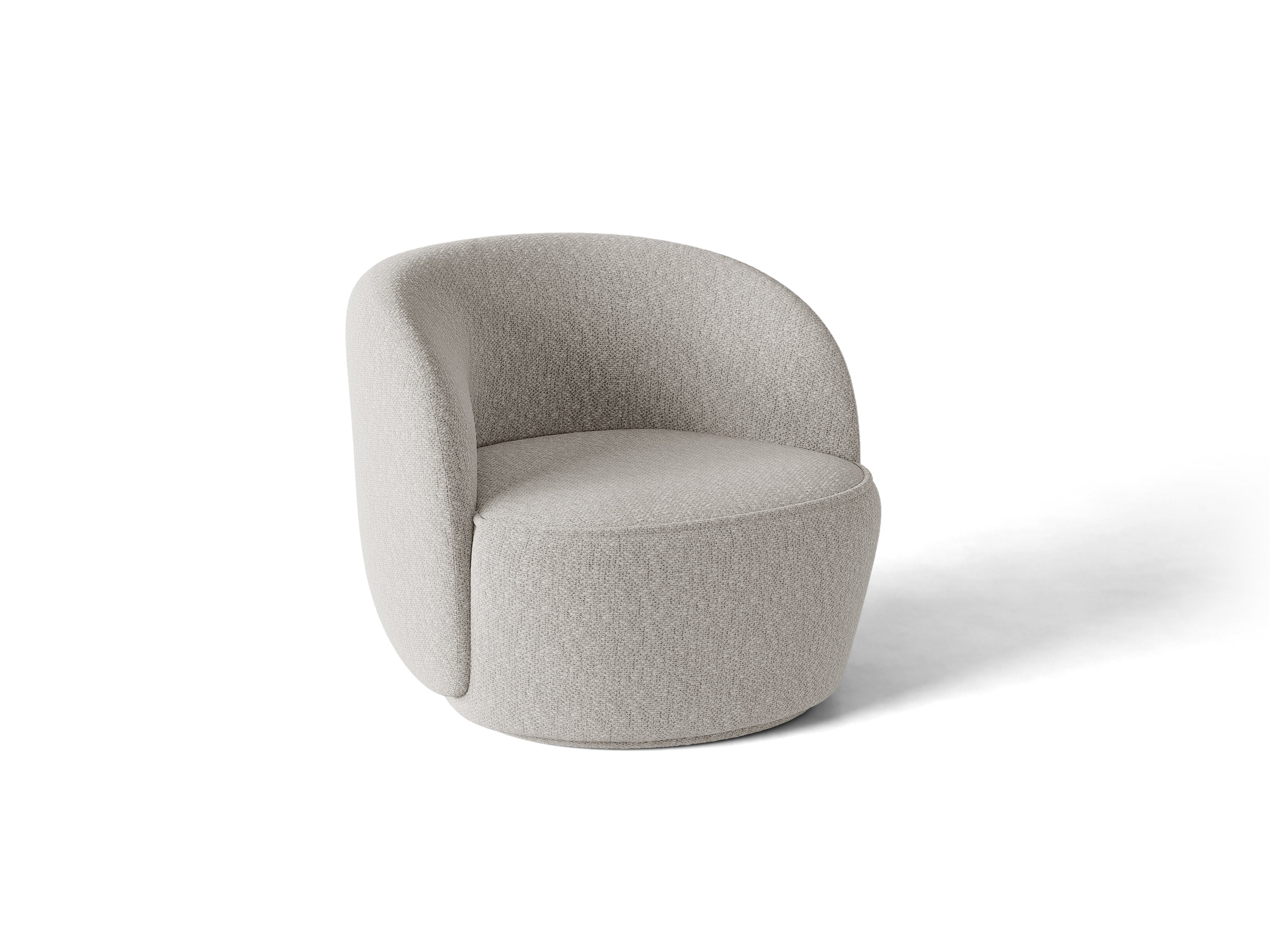 Micadoni Jonas Drehbarer Sessel Chenille Cover Me Hellgrau