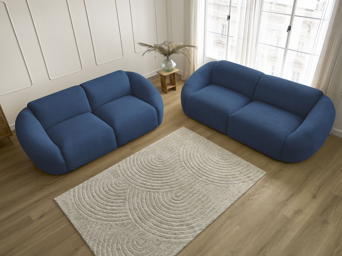 Bobochic Tina Sofa 5-Sitzer Cordsamt Dunkelblau
