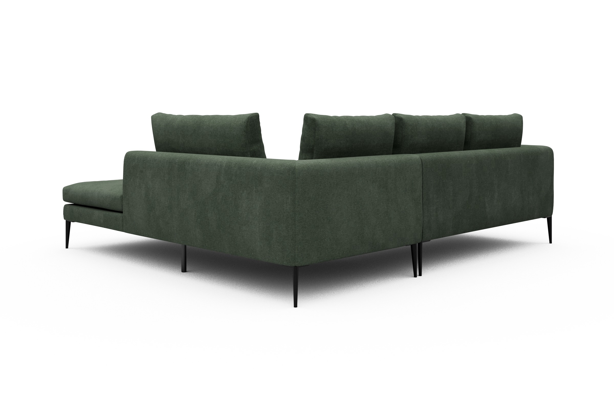 Ecksofa Paul Relax-Ecke rechts mit 2-Sitzer Casone-Forest-Green
