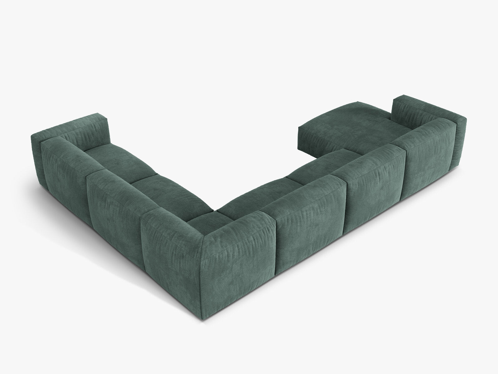 Micadoni modulares Ecksofa XL Martina 6-Sitzer Rechts Samt Vogue Petrol