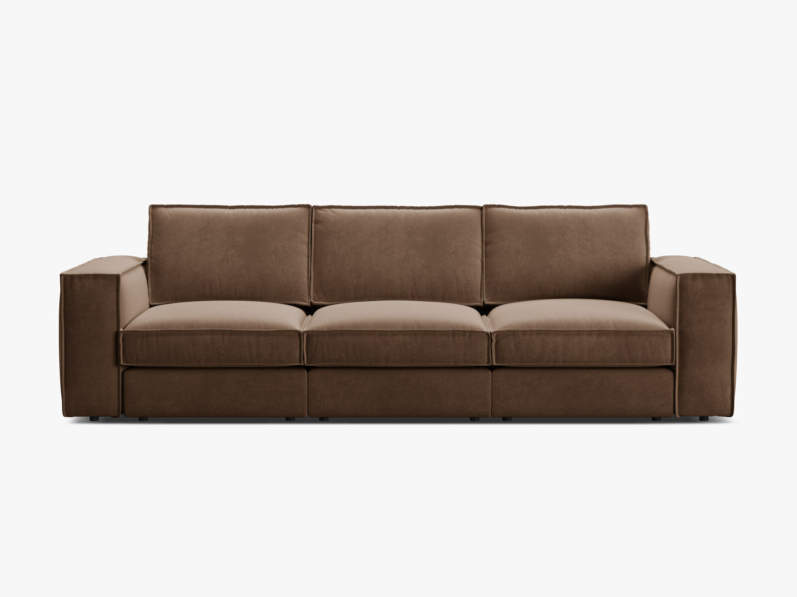 Micadoni modulares Sofa Pola 4-Sitzer Samt Salvador Schokolade