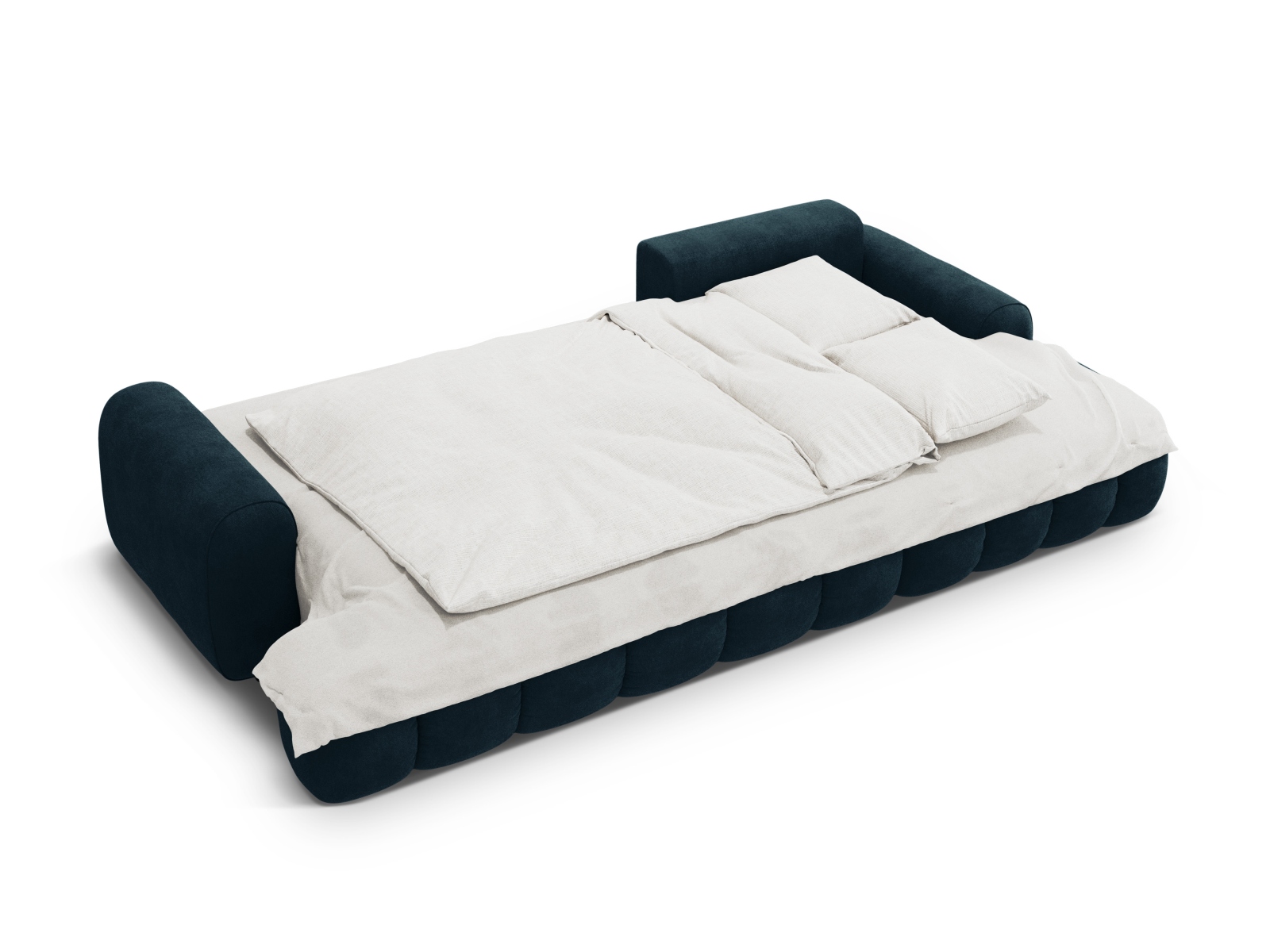 Cosmopolitan Design Ecksofa Linz 3-Sitzer mit Schlaffunktion Samt Vogue Tiefes Petrol Rechts